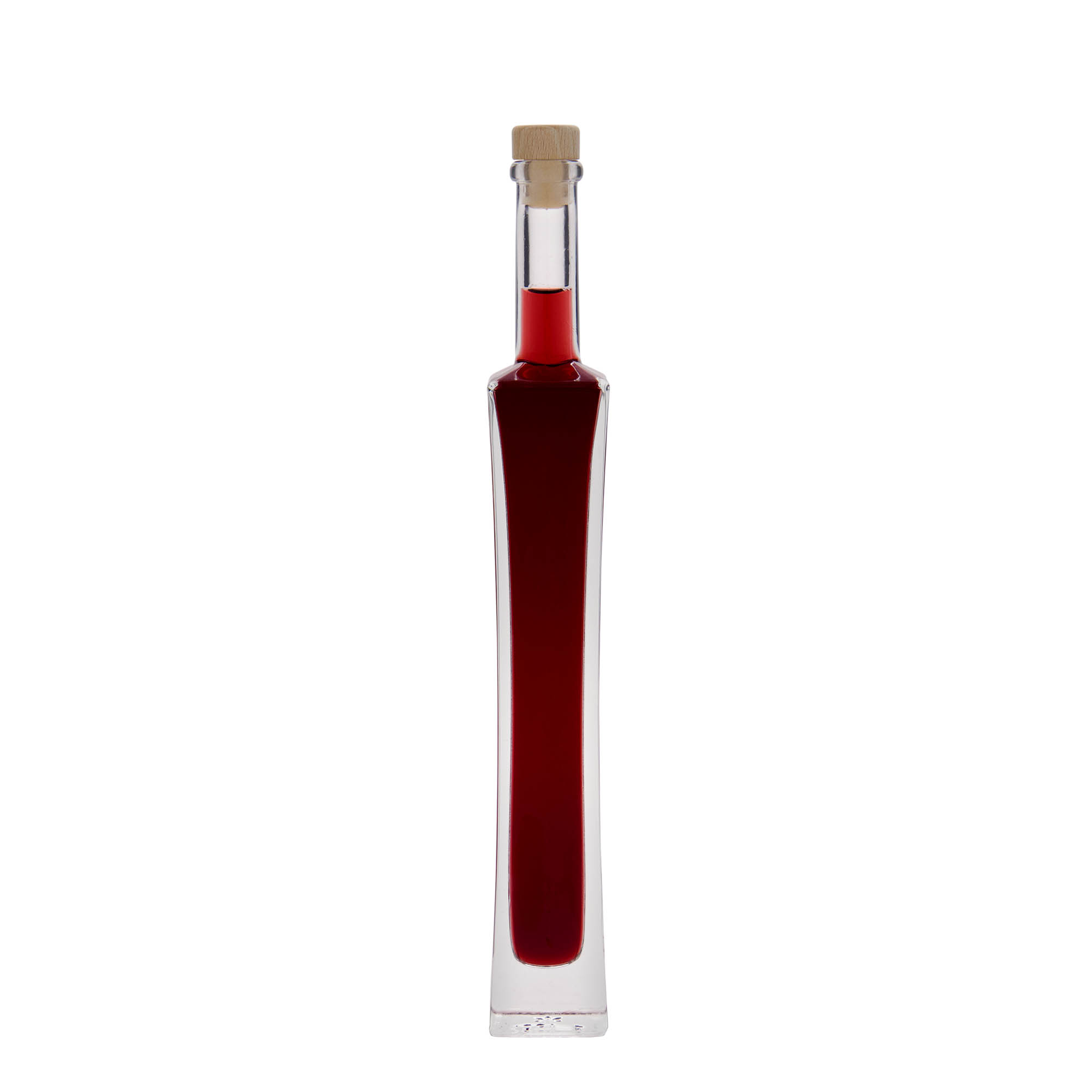 Flacon en verre 100 ml « Koko », carré, ouverture : bouchon en liège