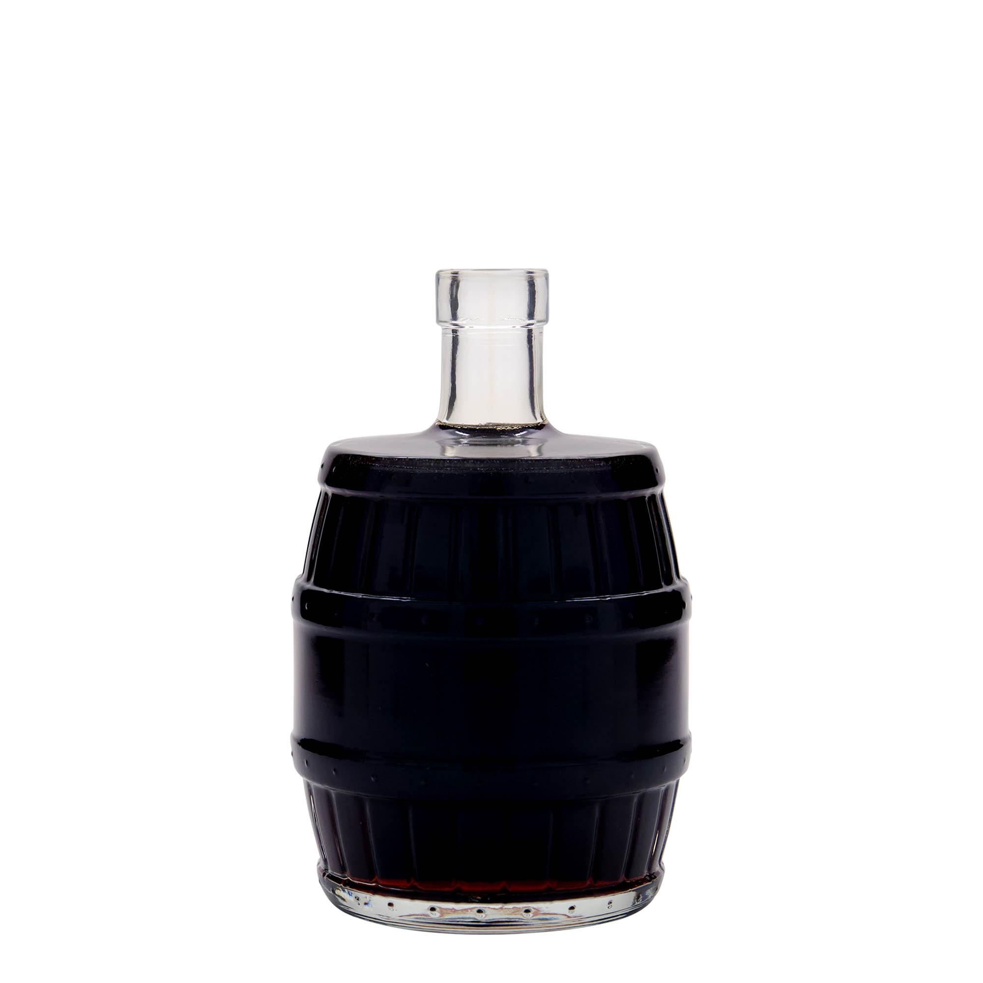 Bouteille en verre 500 ml « fût », ouverture : bouchon en liège Bouteille en verre 500 ml « fût », ouverture : bouchon en liège