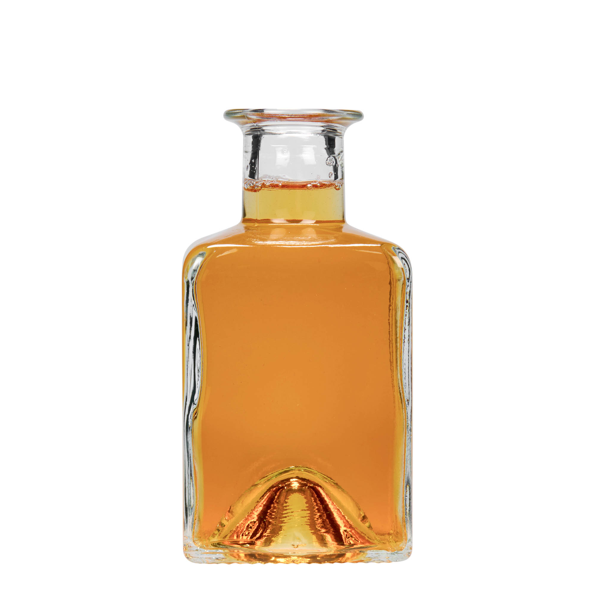 Flacon en verre 200 ml 'Kubica', carré, ouverture : bouchon en liège