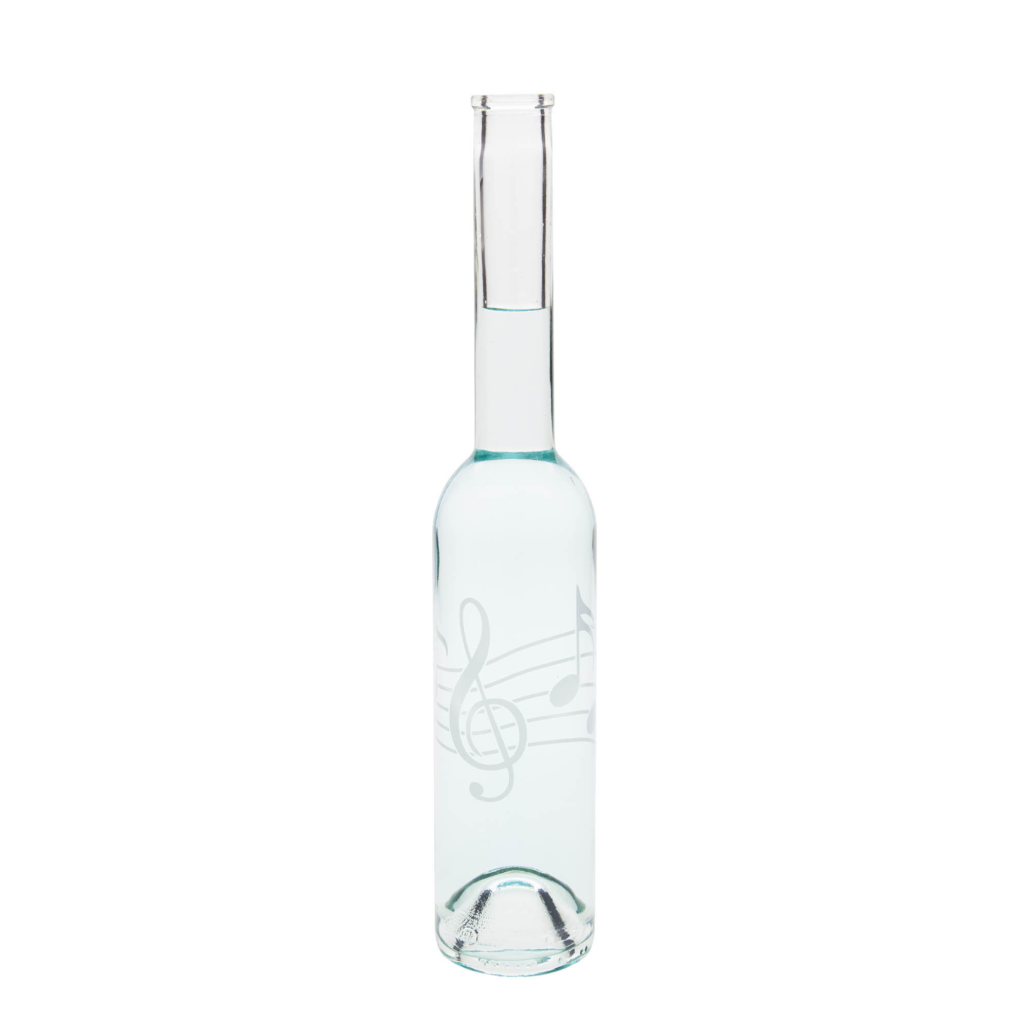 Bouteille en verre 350 ml 'Opera', motif : notes de musique, bouchon : liège