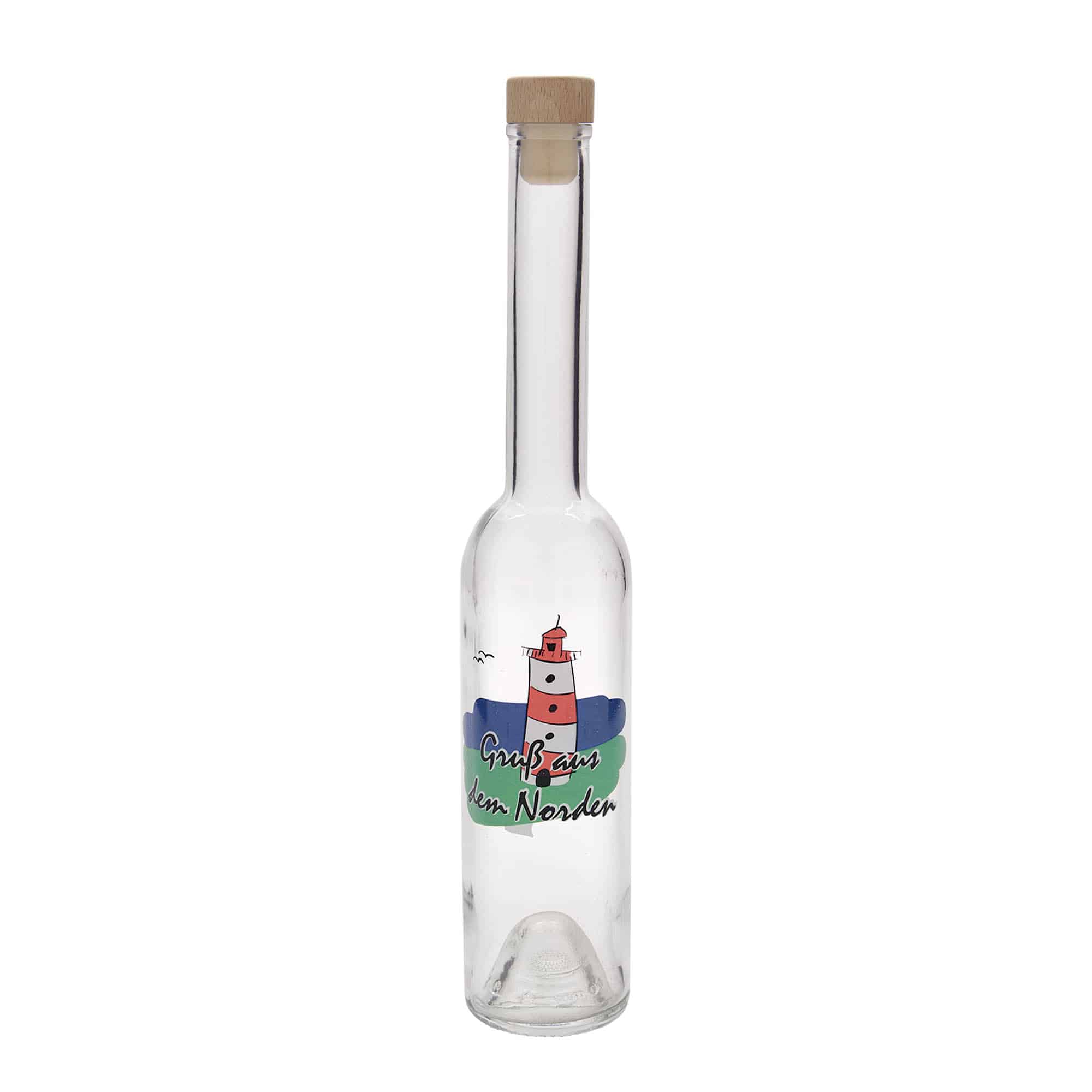 Bouteille en verre 350 ml 'Opera', motif : Nord, ouverture : bouchon en liège