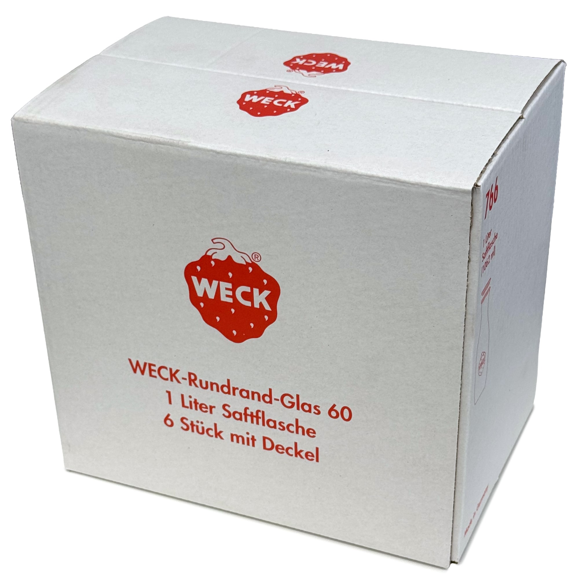 6x 1000 ml Bouteille à jus WECK avec couvercle en verre RR 60