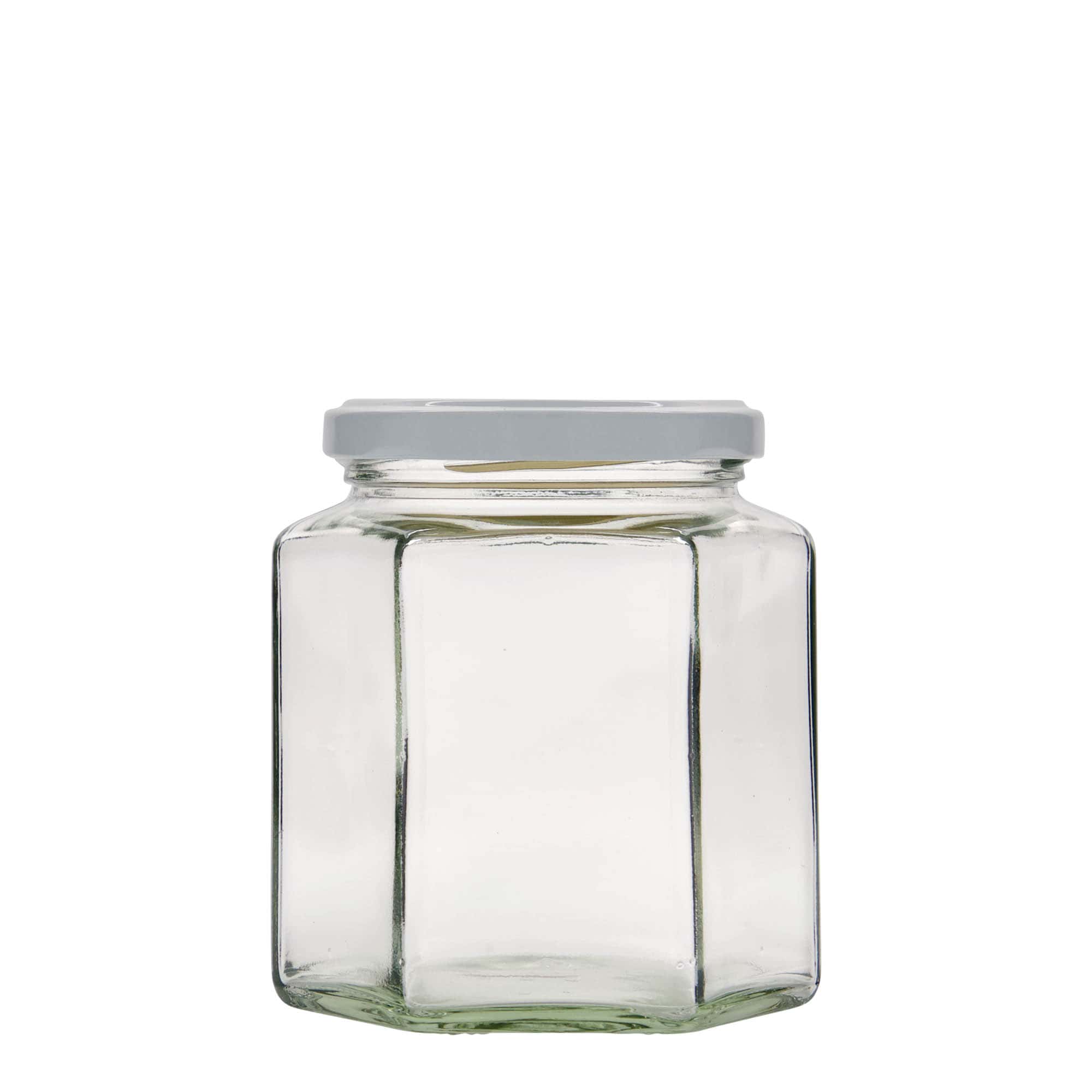 390 ml pot hexagonal, ouverture : twist-off (TO 70)