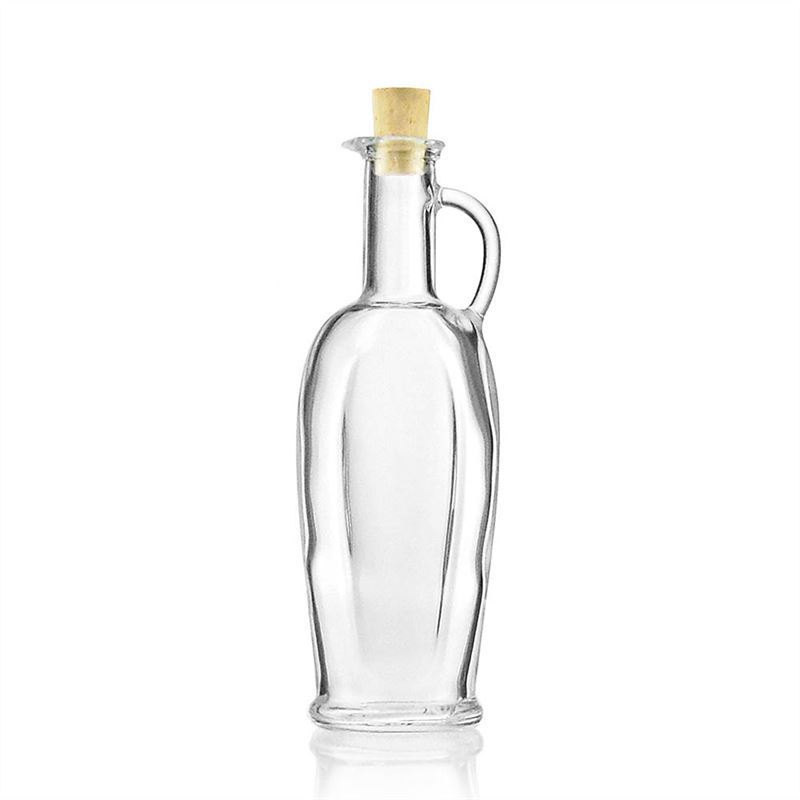 Flacon en verre 250 ml 'Eleganta', ovale, ouverture : bouchon en liège Flacon en verre 250 ml 'Eleganta', ovale, ouverture : bouchon en liège