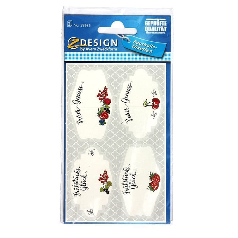 Étiquettes Zweckform « Petit-déjeuner », papier, multicolore