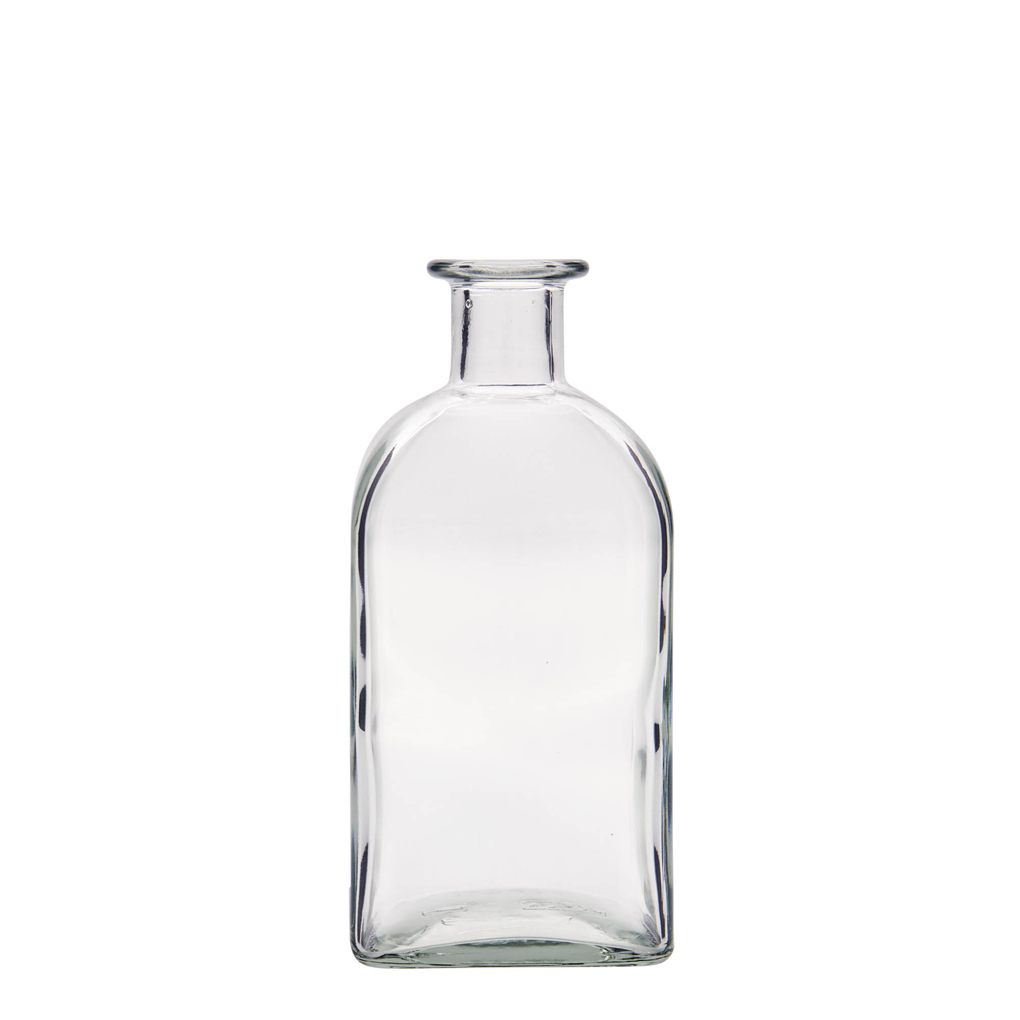 Bouteille en verre 500 ml Apotheker Carré, carrée, ouverture : liège Bouteille en verre 500 ml Apotheker Carré, carrée, ouverture : liège