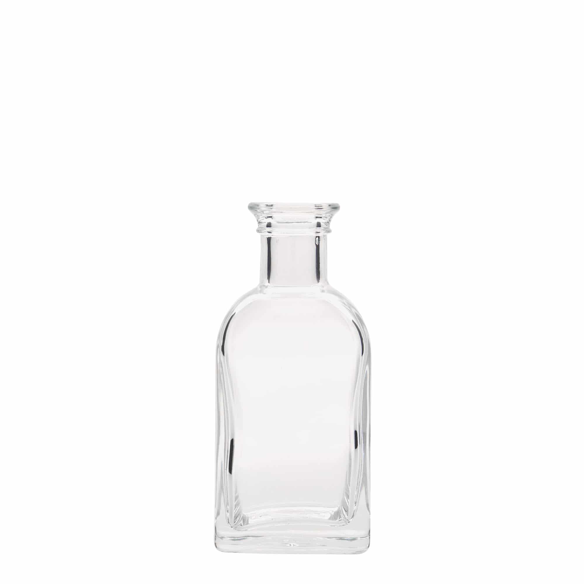 Flacon en verre 100 ml Apotheker Carré, carré, ouverture : bouchon en liège