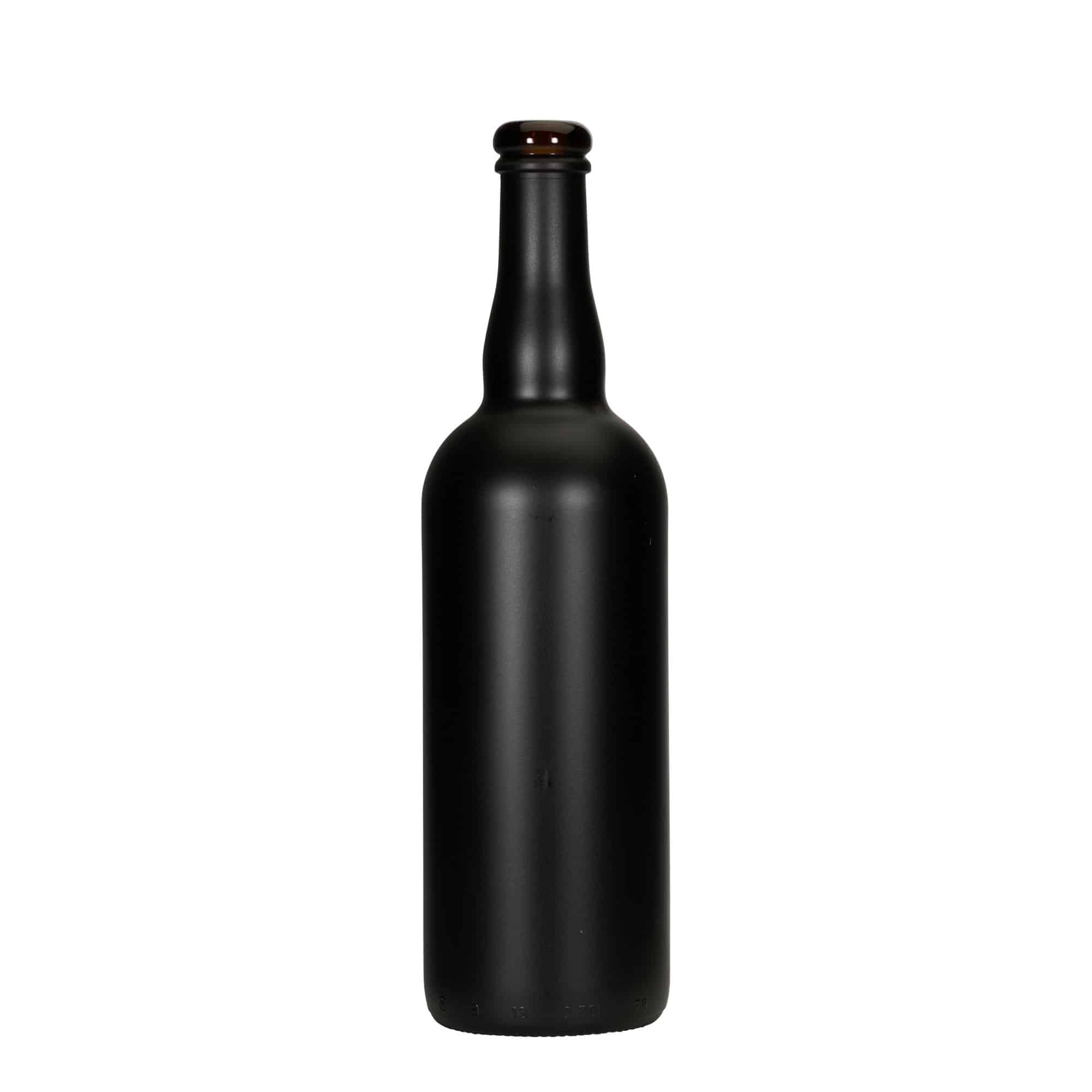 Bouteille de bière 750 ml Belgique, verre, noir, goulot : liège Bouteille de bière 750 ml Belgique, verre, noir, goulot : liège