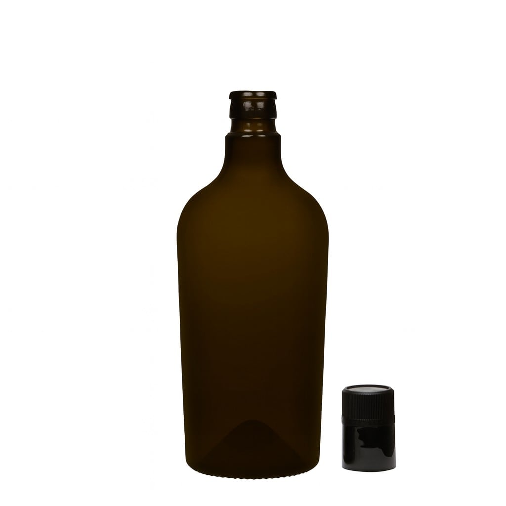 Flacon de vinaigre/huile 750 ml 'Oleum', verre, vert antique, ouverture : DOP