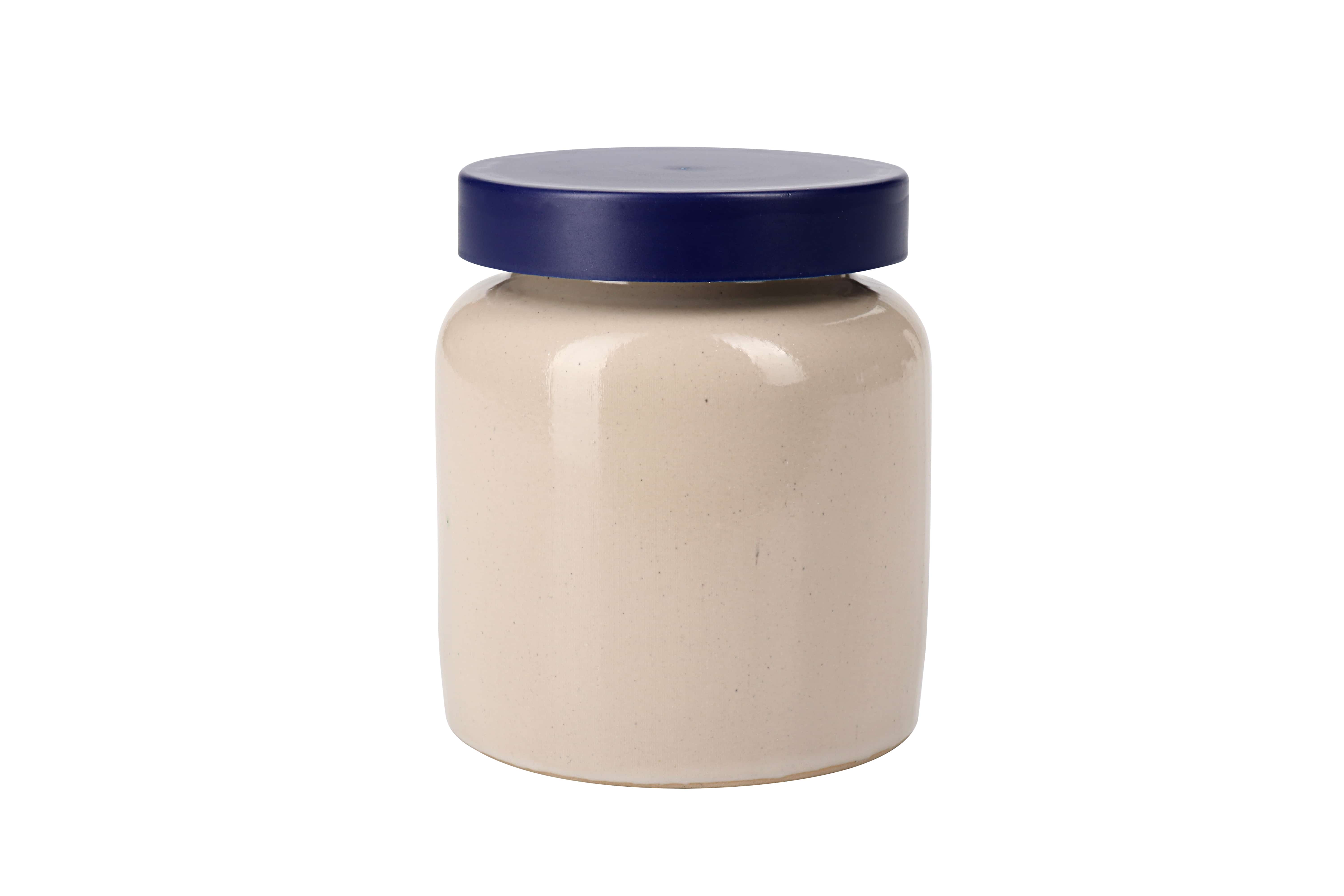 Pot en grès 270 ml, céramique, beige, ouverture : couvercle à emboîtement