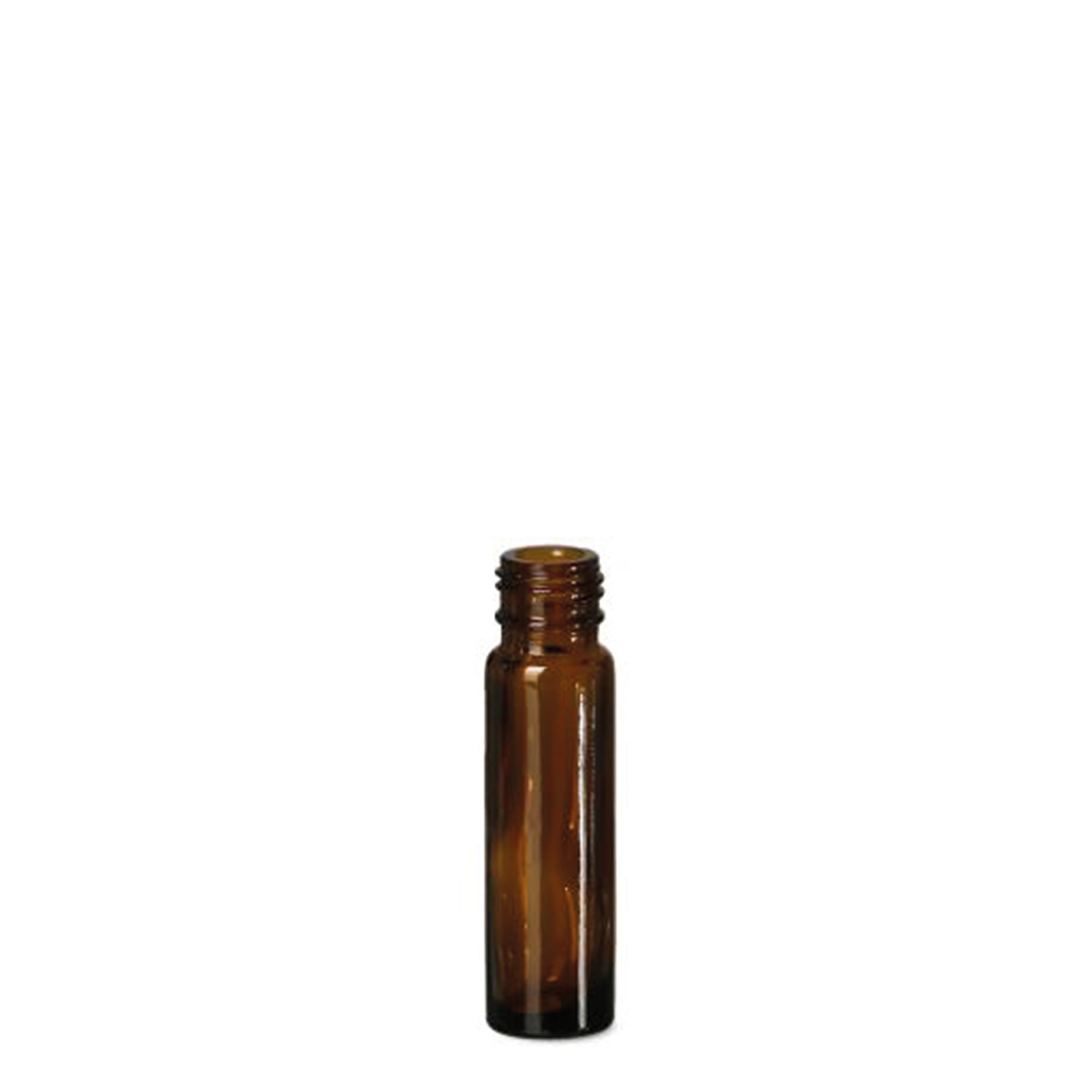 Flacon roll-on 10 ml, verre, brun, ouverture : bouchon à vis