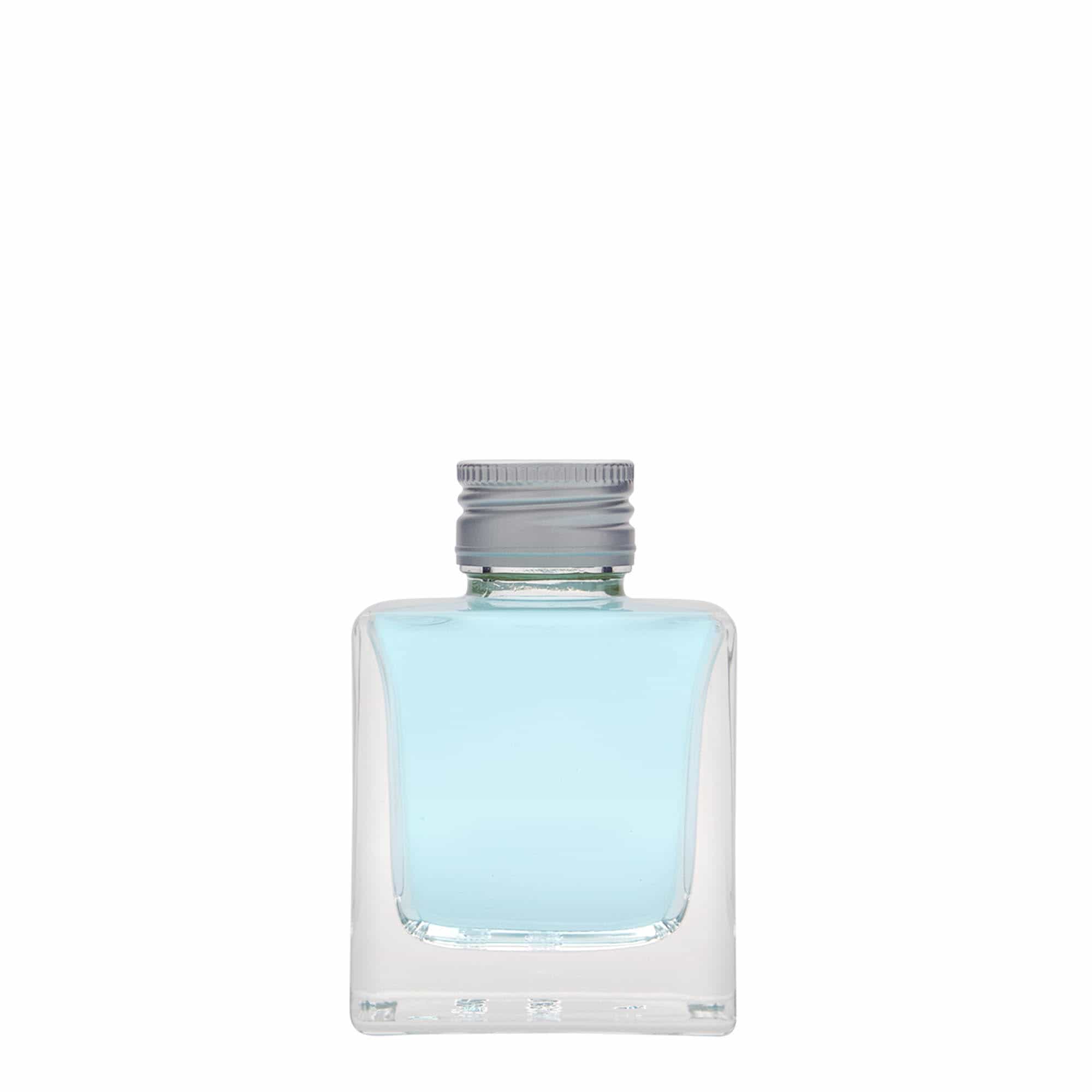 Bouteille en verre 100 ml 'Cube', carrée, bouchage: PP 28