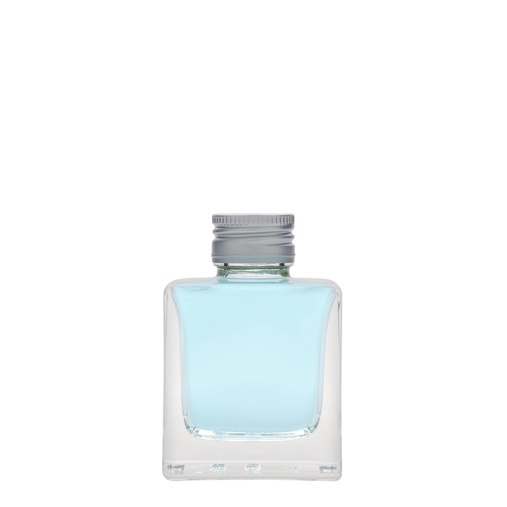 Flacon en verre 100 ml « Cube », carré, ouverture : PP 28