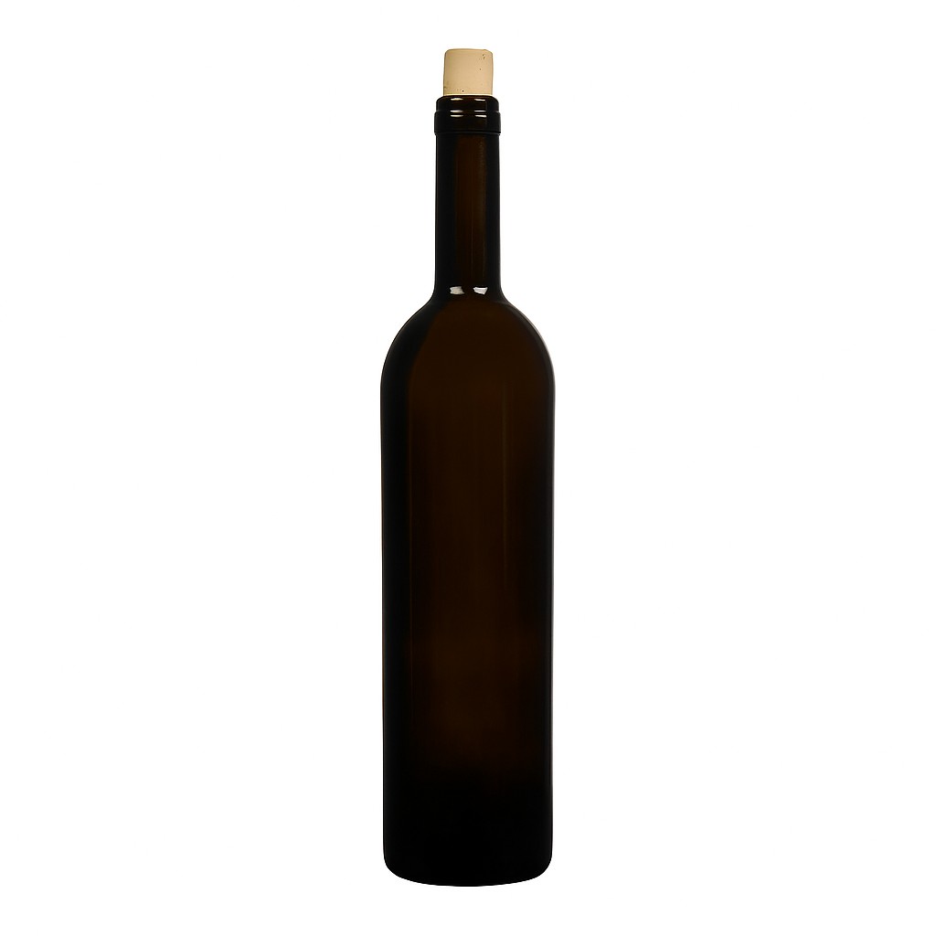 Bouteille de vin 750 ml 'Liberty', vert antique, ouverture : bouchon en liège Bouteille de vin 750 ml 'Liberty', vert antique, ouverture : bouchon en liège