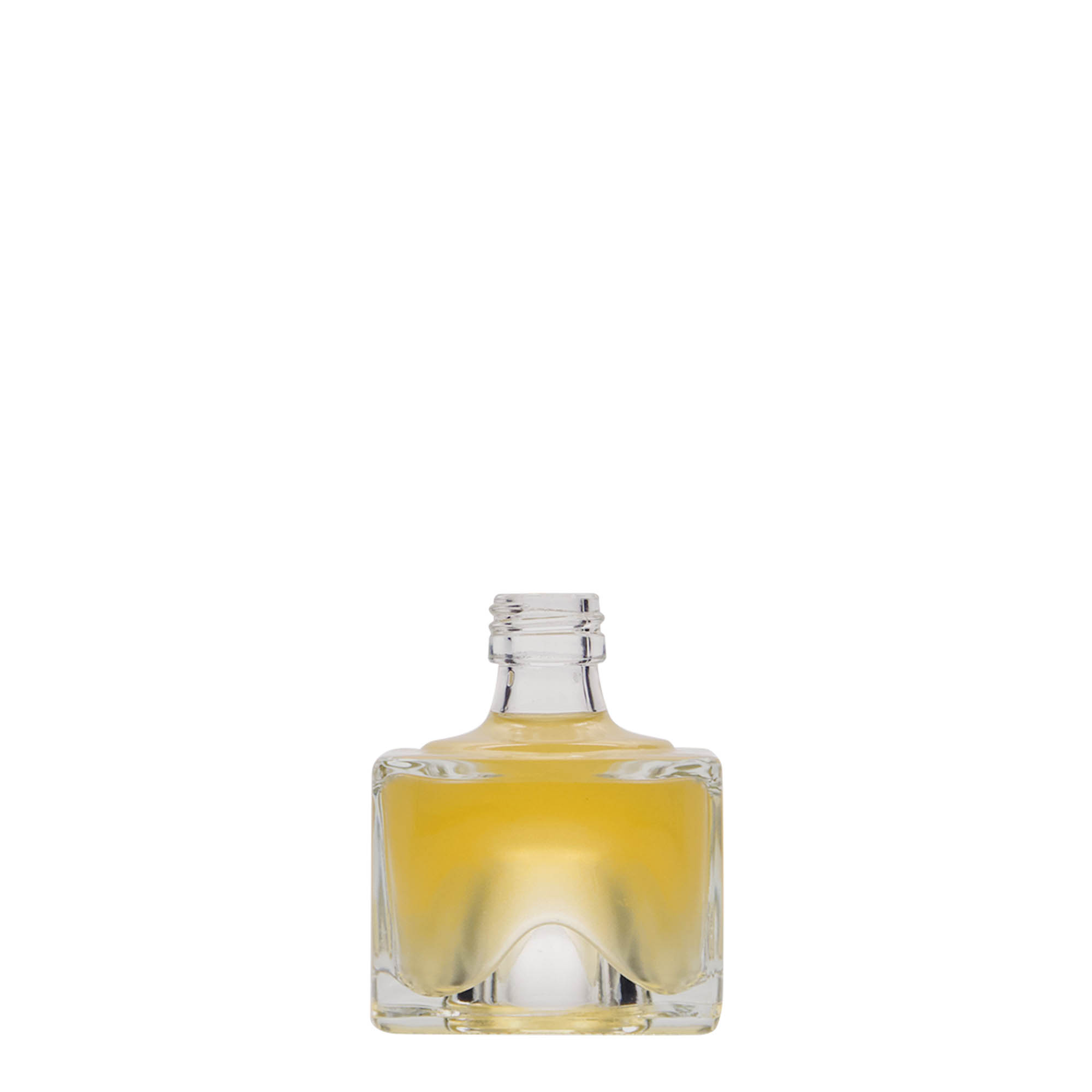 Flacon en verre 40 ml 'Cocolores', carré, ouverture : PP 18 Flacon en verre 40 ml 'Cocolores', carré, ouverture : PP 18