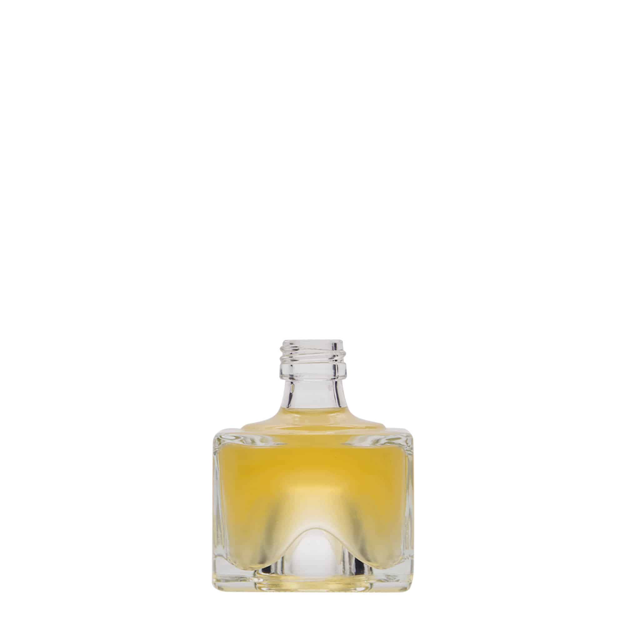 Flacon en verre 40 ml « Cocolores », carré, ouverture : PP 18