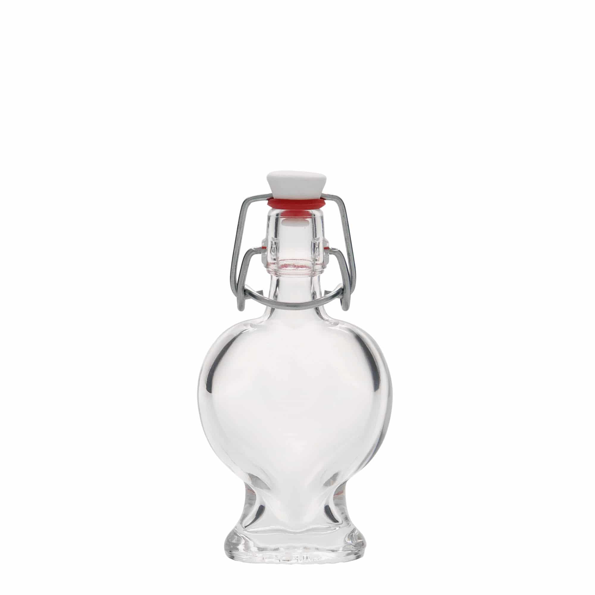 Flacon en verre de 40 ml « Cœur », ouverture : fermeture à bascule