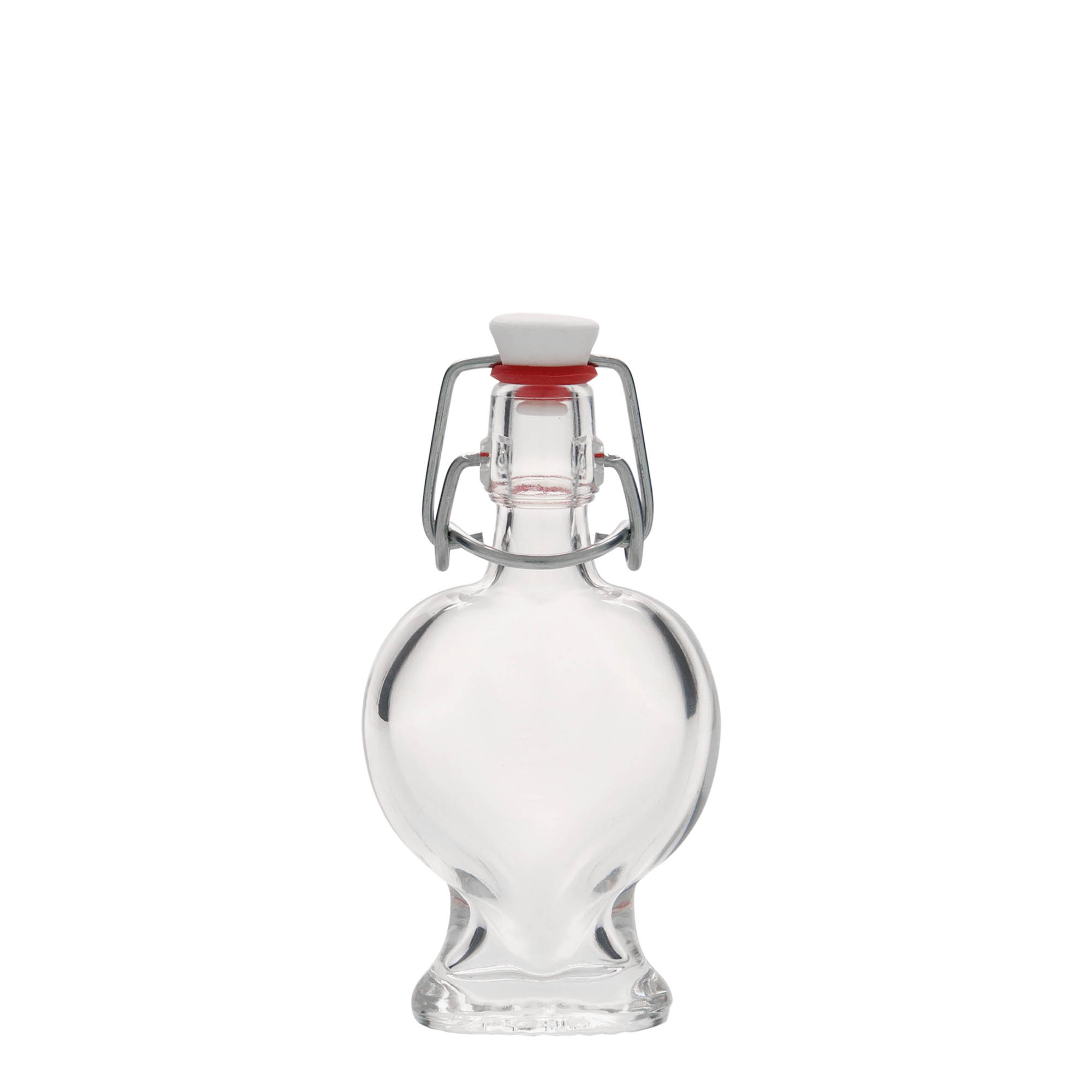Flacon en verre de 40 ml « Cœur », ouverture : fermeture à bascule