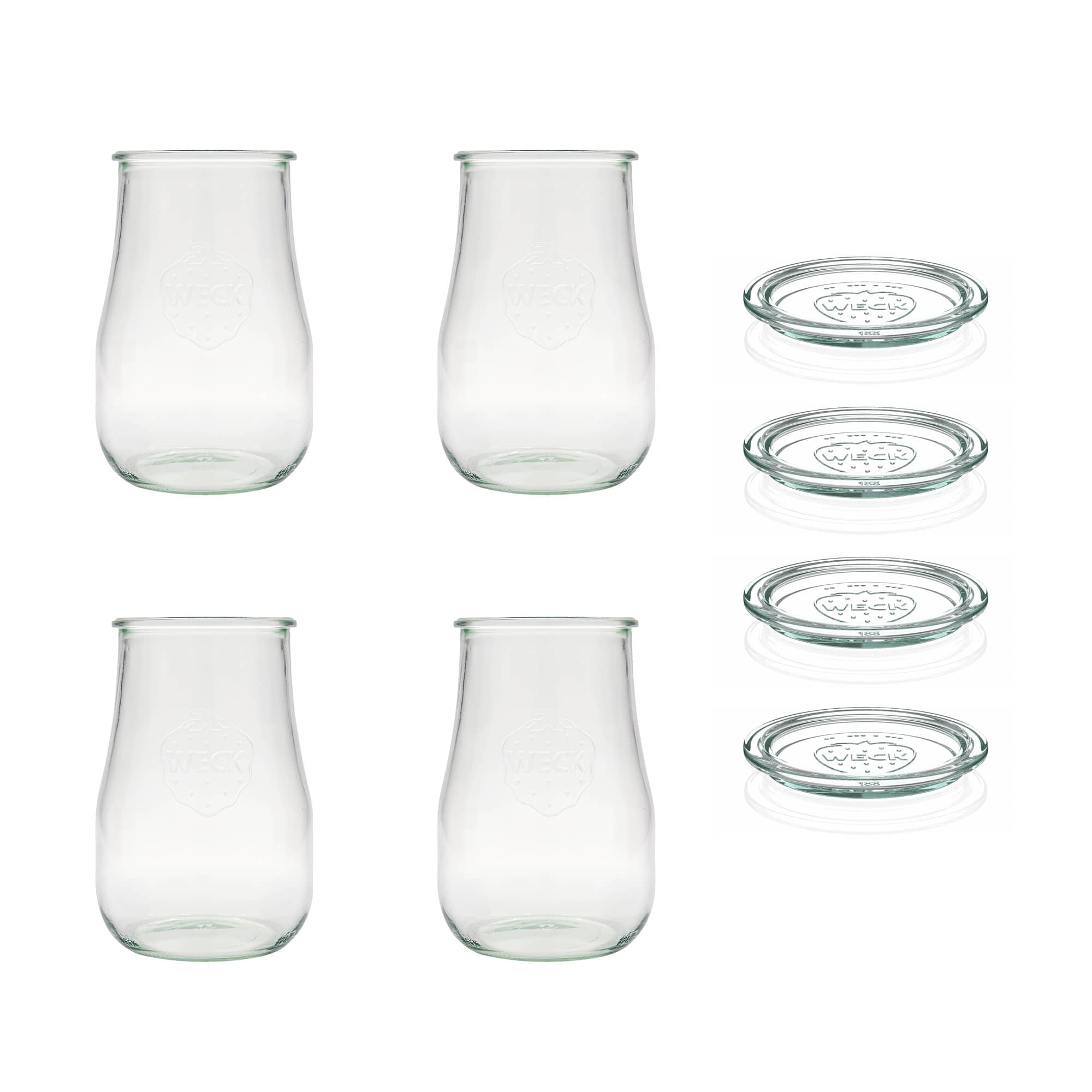 4x 1750 ml WECK verre tulipe avec couvercle en verre RR 100