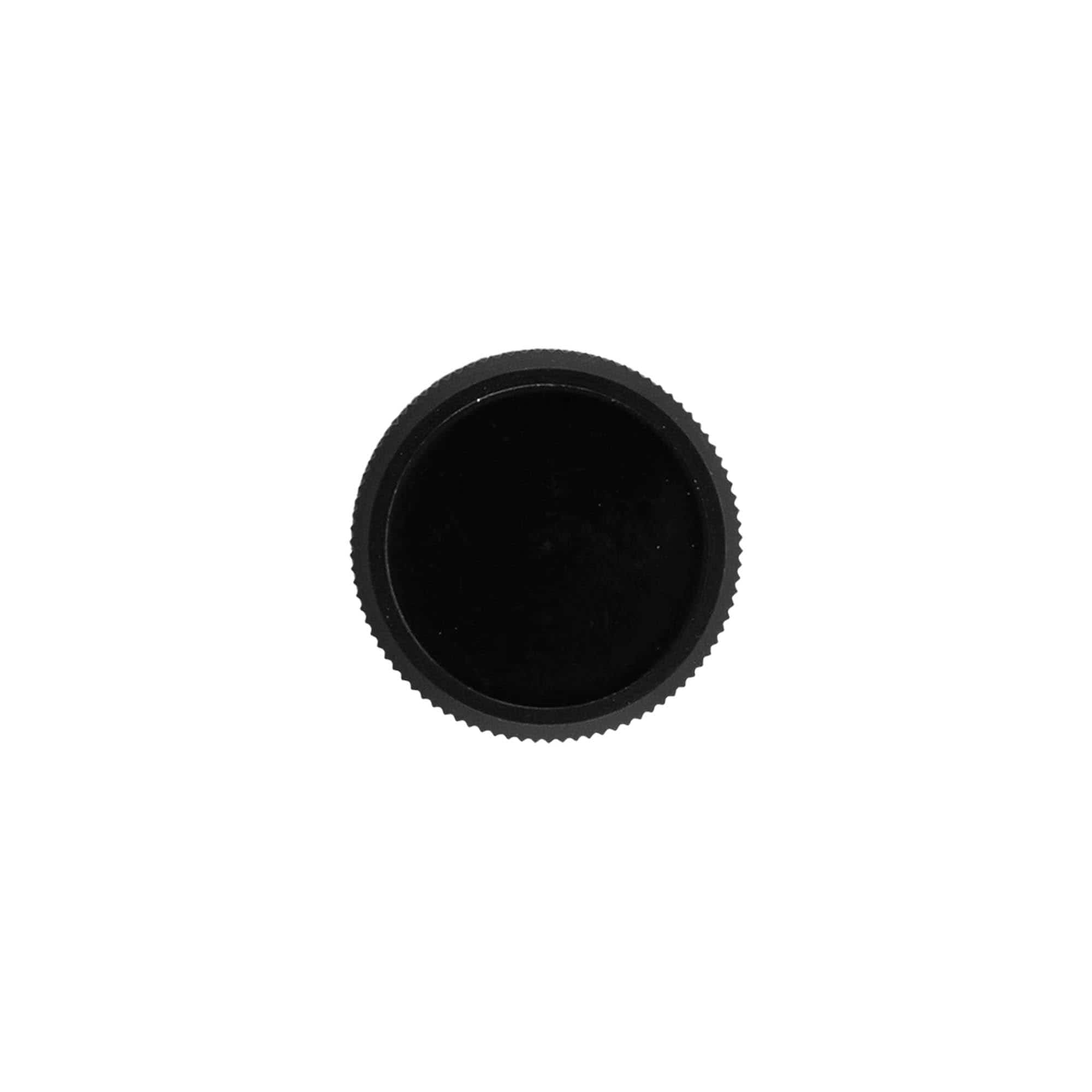 Fermeture d« originalité DOP avec bec verseur, plastique PE, noir