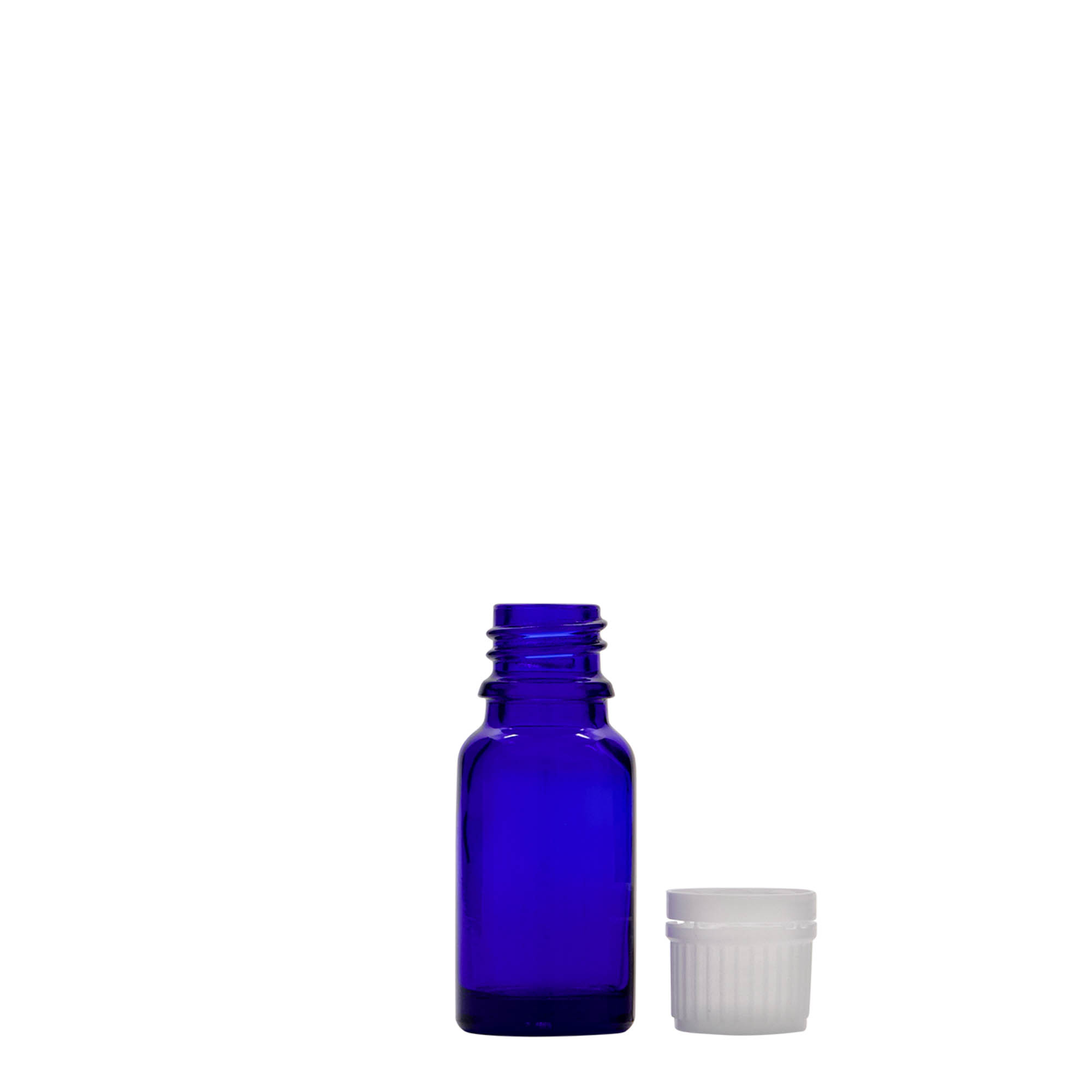 Flacon médical 10 ml, verre, bleu royal, ouverture : DIN 18