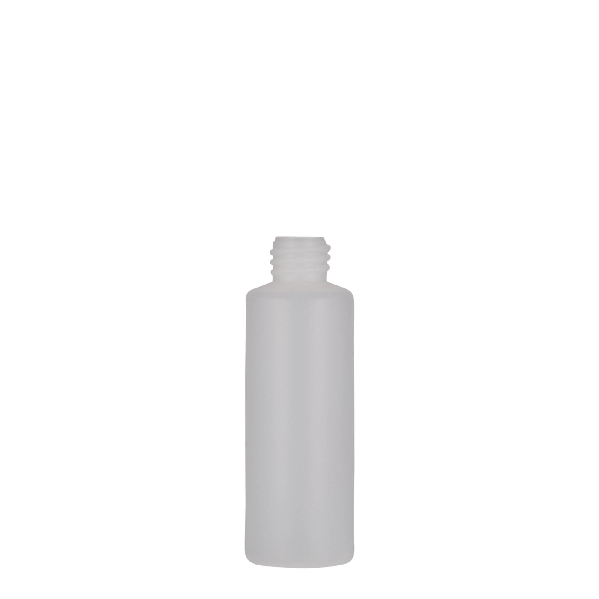 50 ml bouteille ronde, plastique PE, naturel, ouverture : bouchon à vis