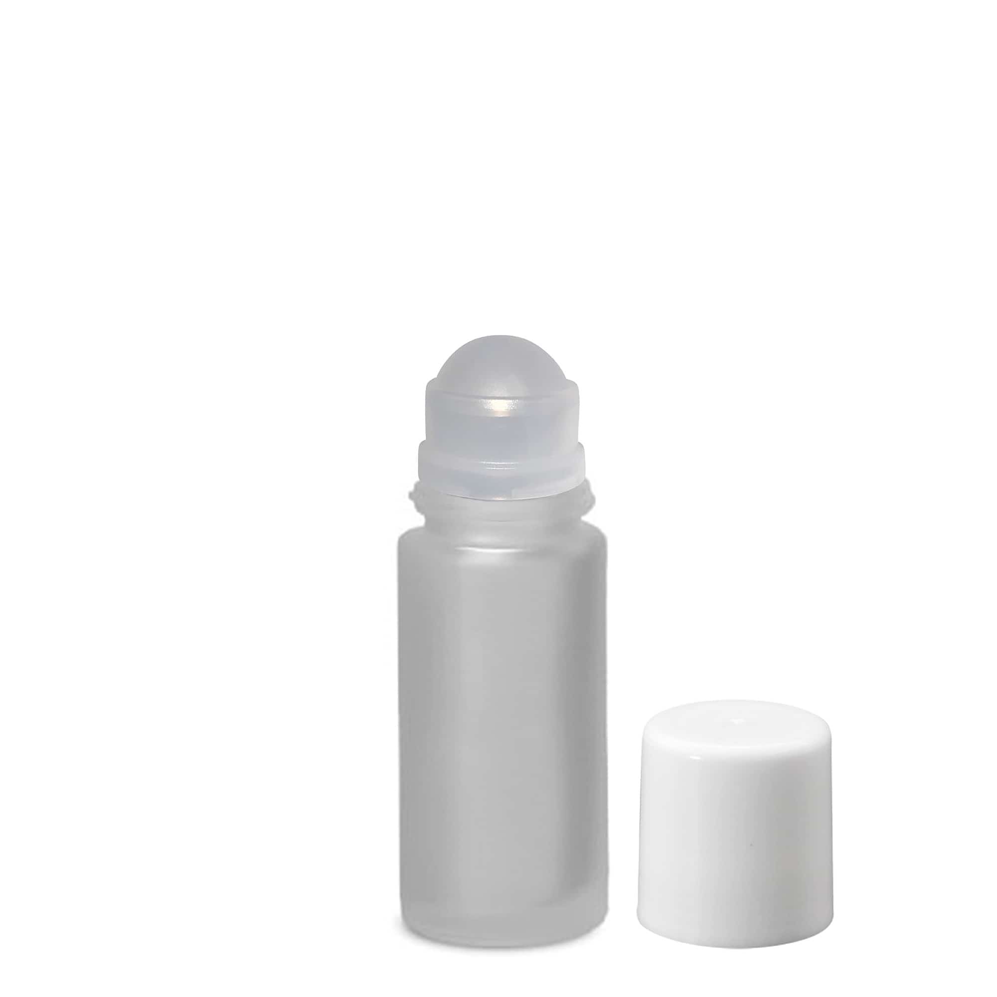 Flacon roll-on 50 ml, verre, givré, ouverture : bouchon à vis