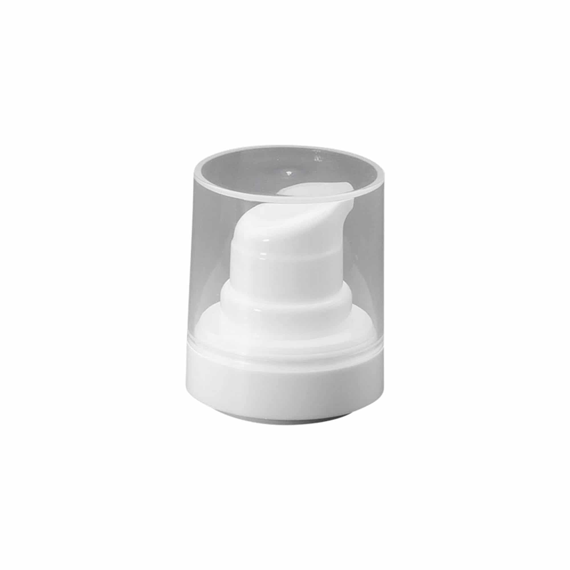 Flacon airless tête de pompe 'Micro', plastique PP, blanc
