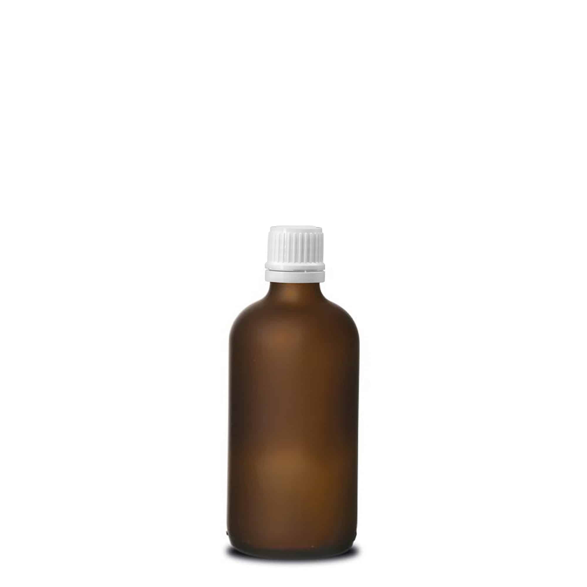 Flacon médical 100 ml, verre, brun givré, ouverture : DIN 18