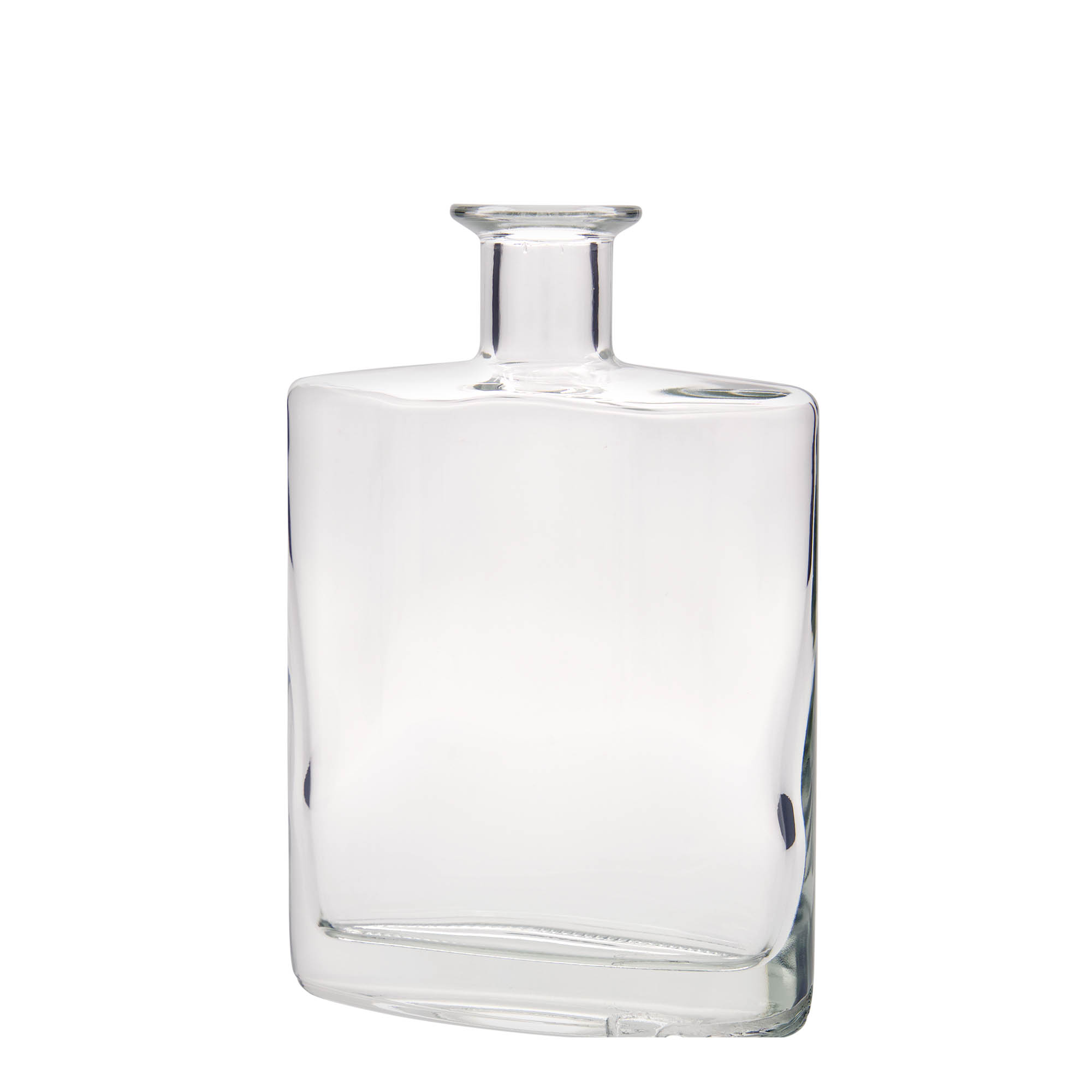 Bouteille en verre 700 ml 'Zorbas', ovale, ouverture : bouchon en liège Bouteille en verre 700 ml 'Zorbas', ovale, ouverture : bouchon en liège
