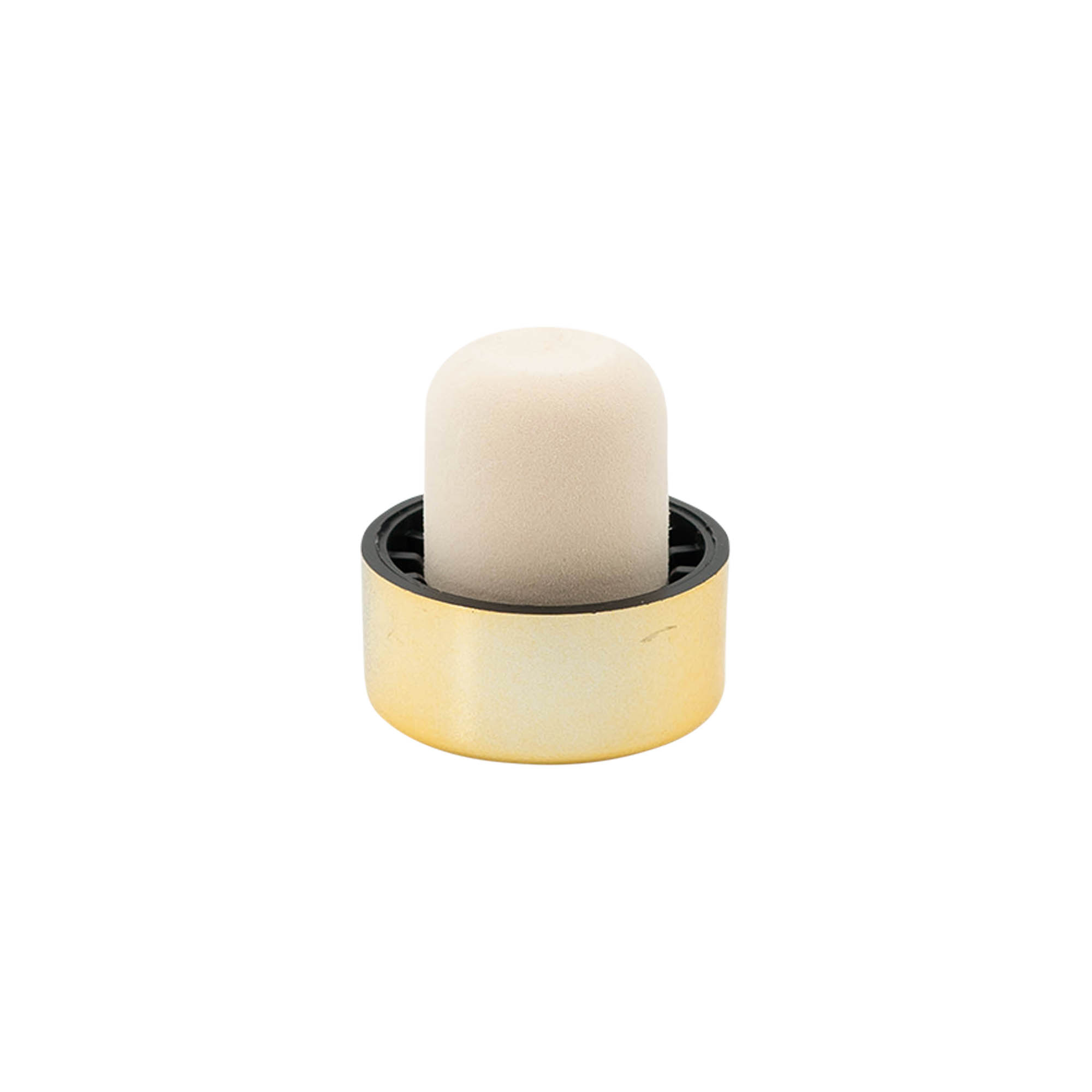 Bouchons à prise 19 mm, plastique, doré, pour embouchure : liège Bouchons à prise 19 mm, plastique, doré, pour embouchure : liège