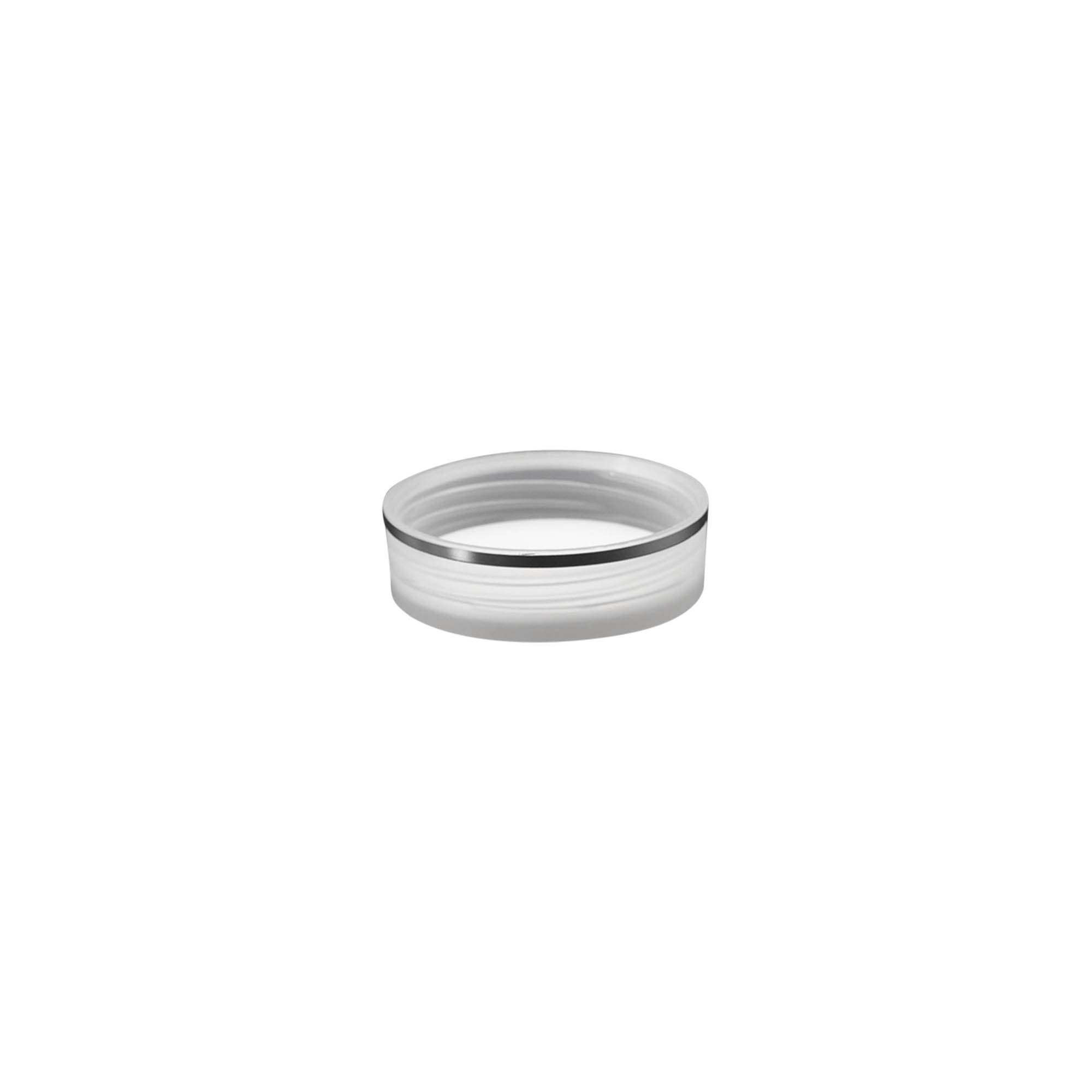 Bouchon à vis « Clear/Platin Edition », plastique PP, blanc, pour ouverture : 40/2P