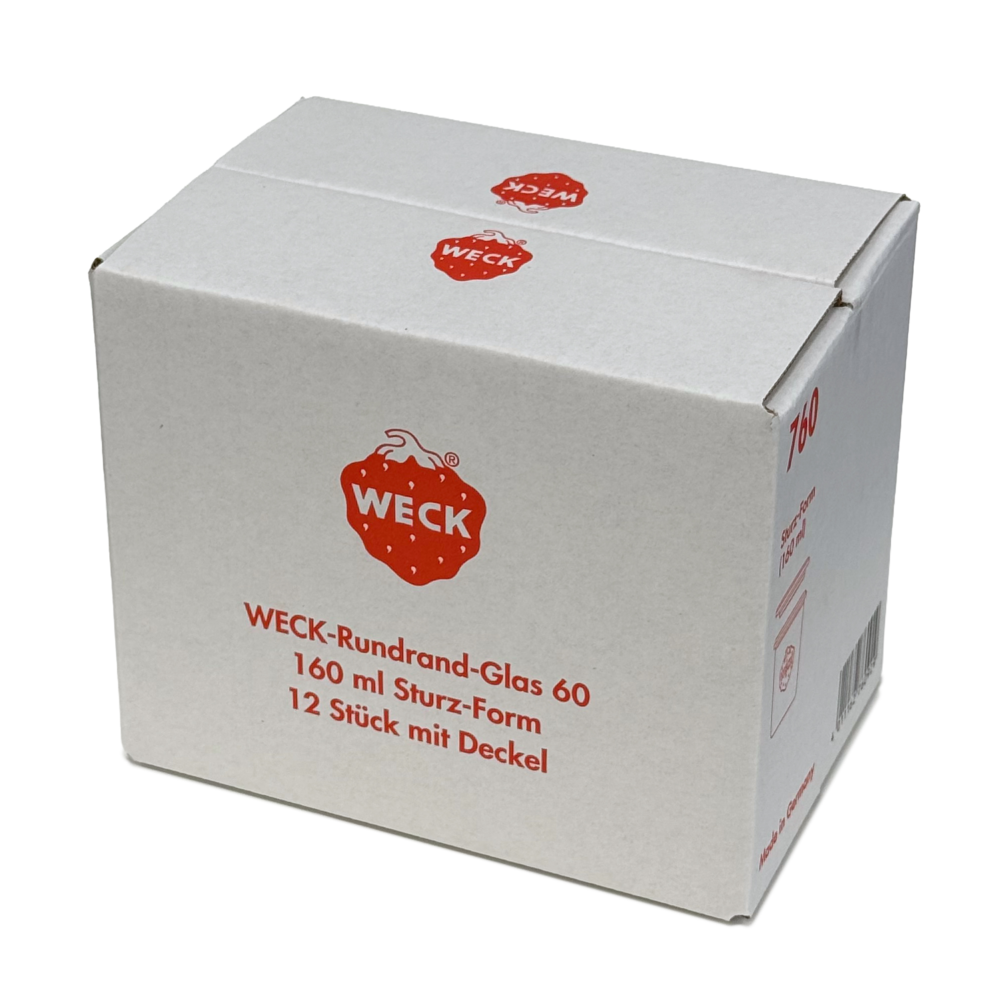 12x 160 ml bocal WECK à renversement avec couvercle en verre RR 60