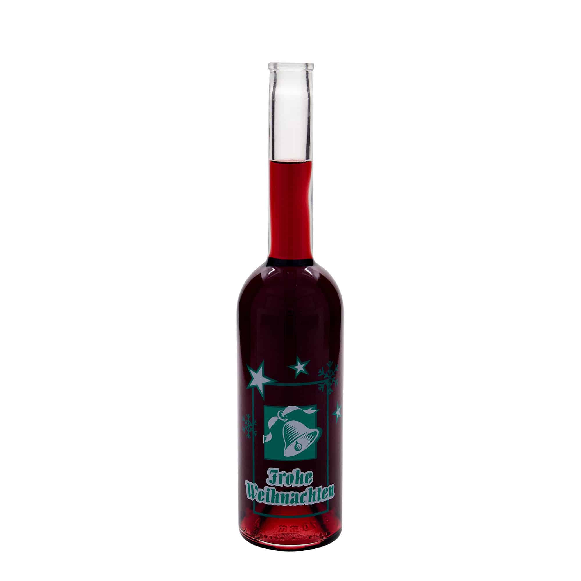 Bouteille en verre 500 ml 'Opera', motif : Joyeux Noël, ouverture : bouchon en liège