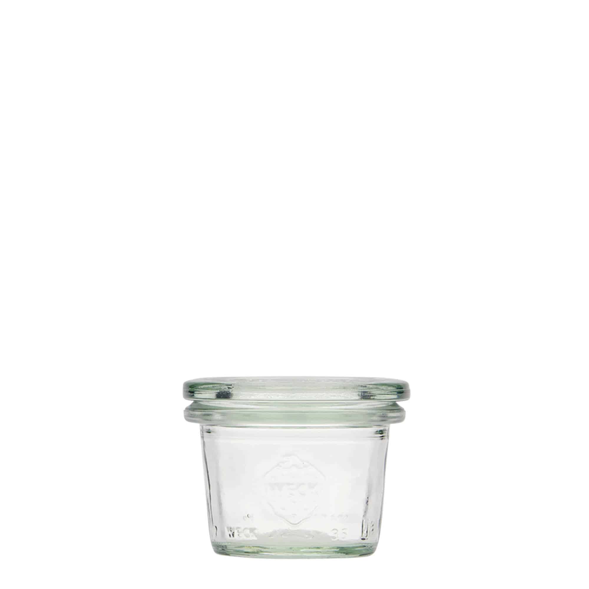 Verrine WECK 35 ml, bouchage: bords arrondis Verrine WECK 35 ml, bouchage: bords arrondis
