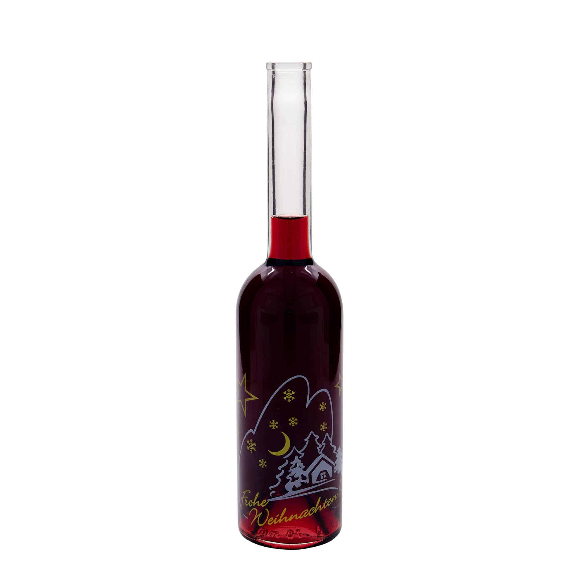 Bouteille en verre 500 ml 'Opera', motif : idylle de Noël, bouchage: bouchon