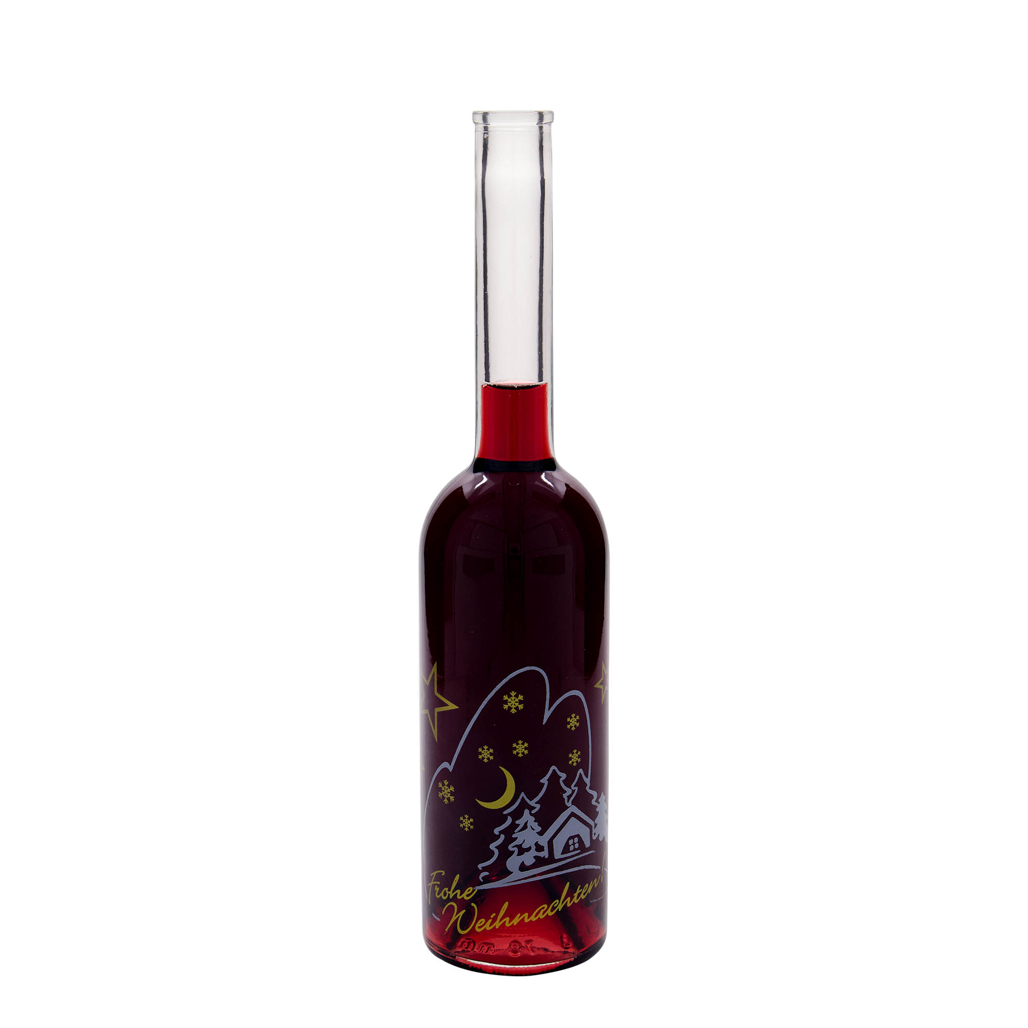 Bouteille en verre 500 ml 'Opera', motif : idylles de Noël, ouverture : bouchon en liège Bouteille en verre 500 ml 'Opera', motif : idylles de Noël, ouverture : bouchon en liège