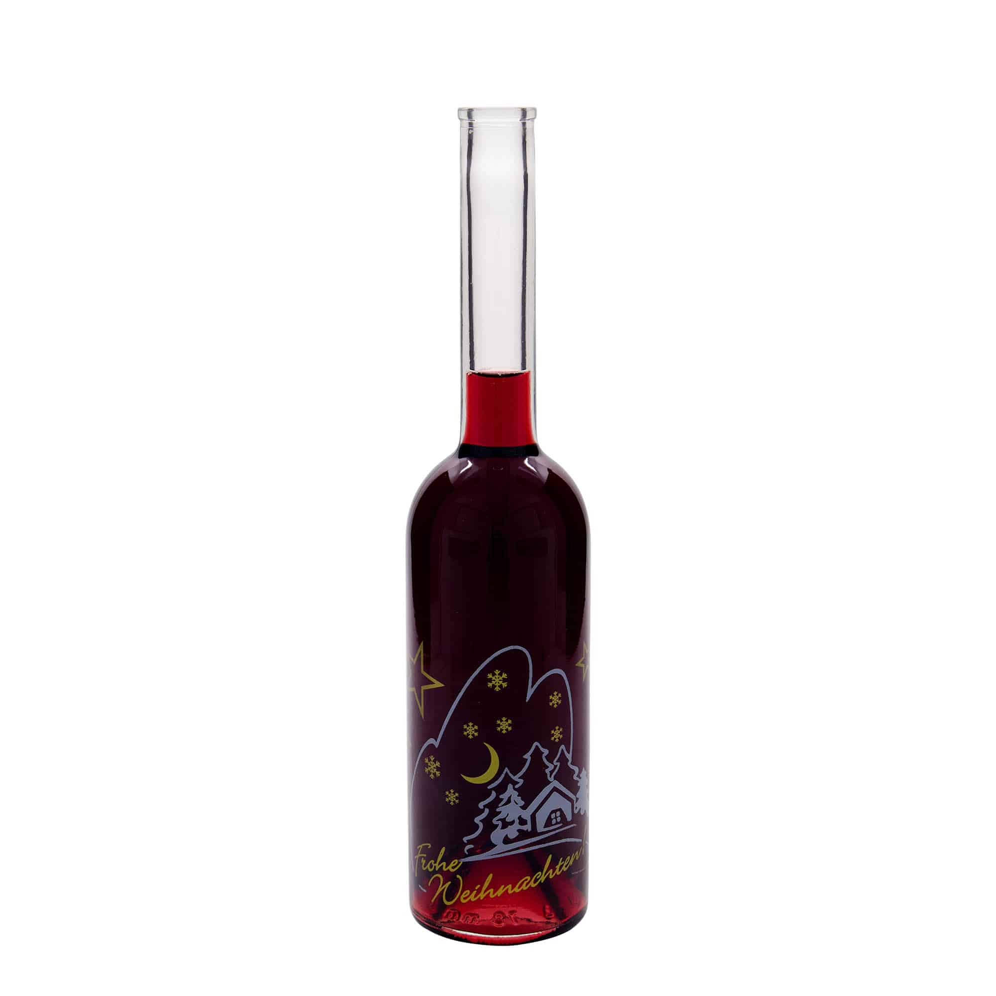 Bouteille en verre 500 ml 'Opera', motif : idylles de Noël, ouverture : bouchon en liège