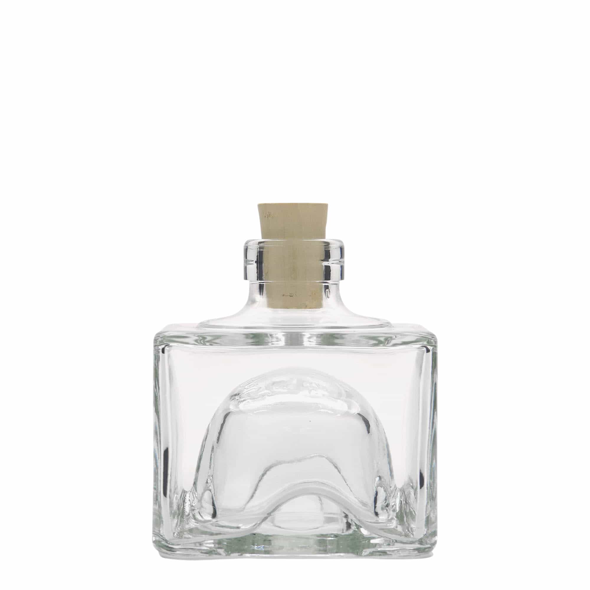 Flacon en verre 200 ml « Cocolores », carré, ouverture : bouchon en liège
