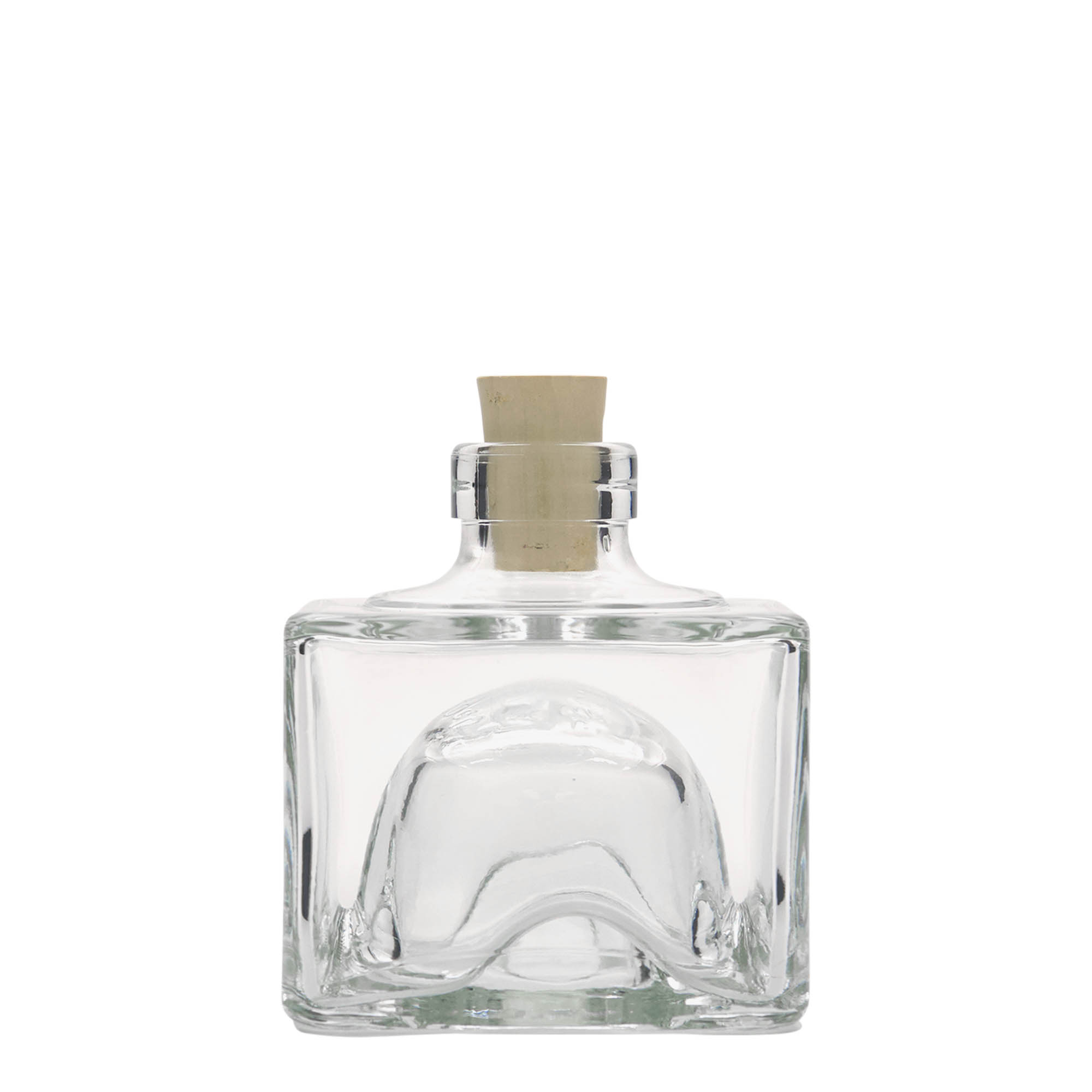 Flacon en verre 200 ml « Cocolores », carré, ouverture : bouchon en liège