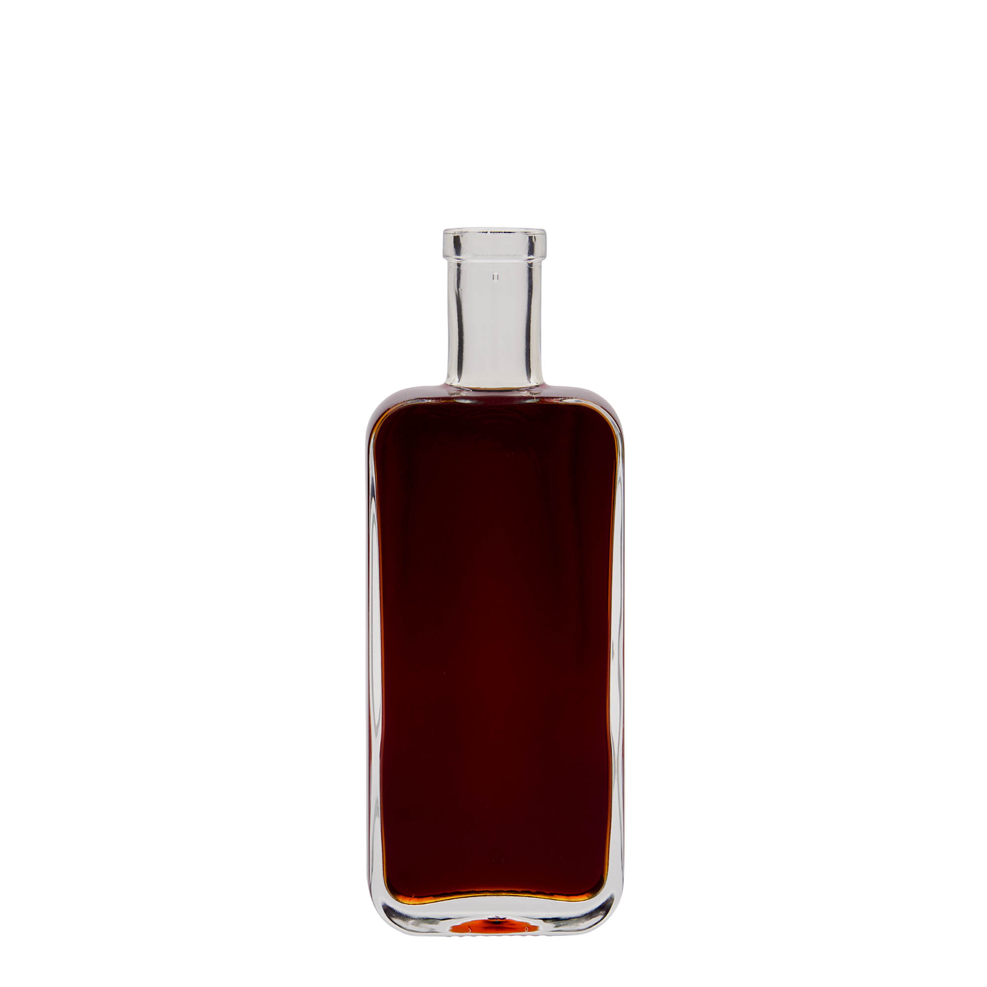 Flacon en verre 200 ml 'Nice', rectangulaire, ouverture : bouchon en liège