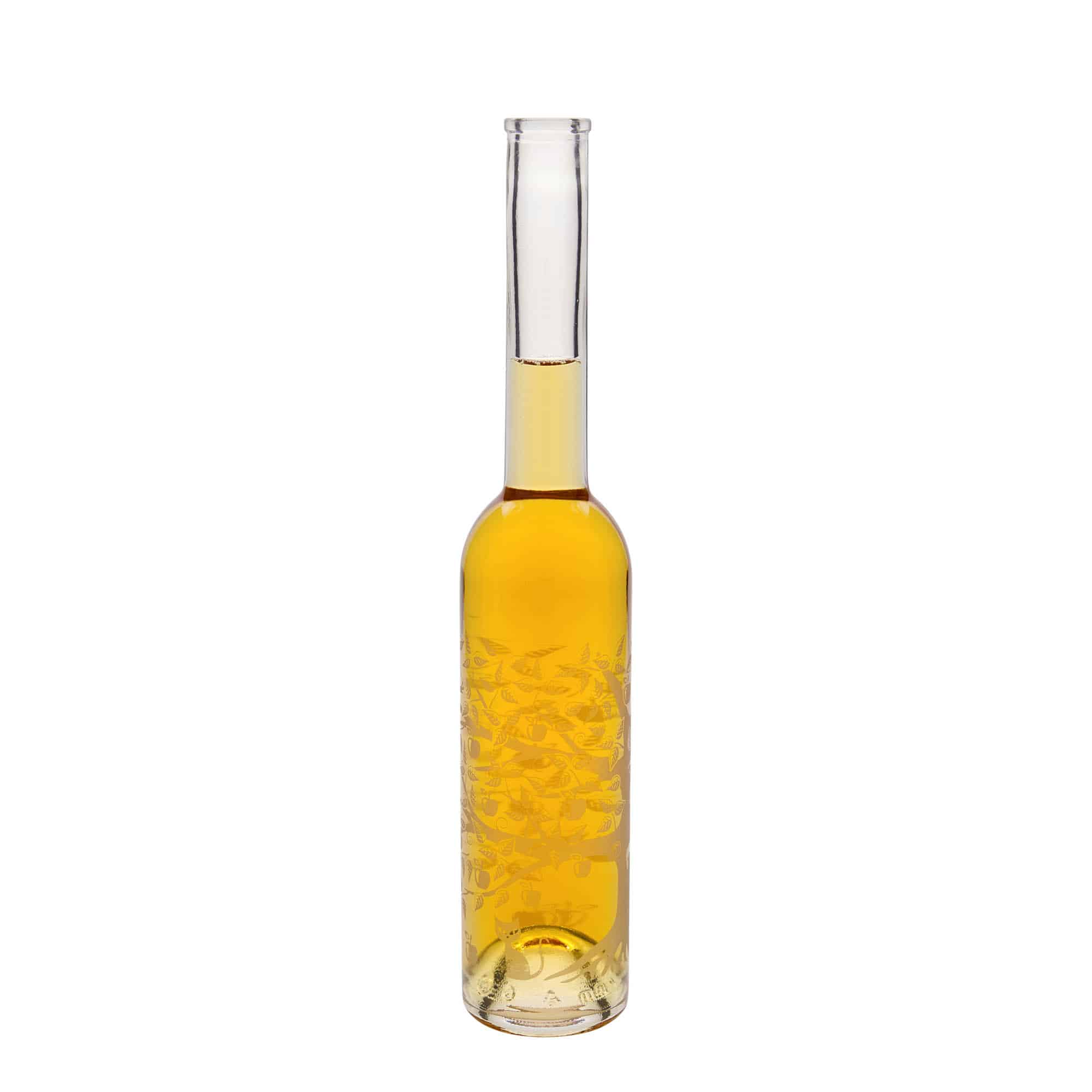 Bouteille en verre 350 ml 'Opera', motif : pommier, ouverture : bouchon en liège