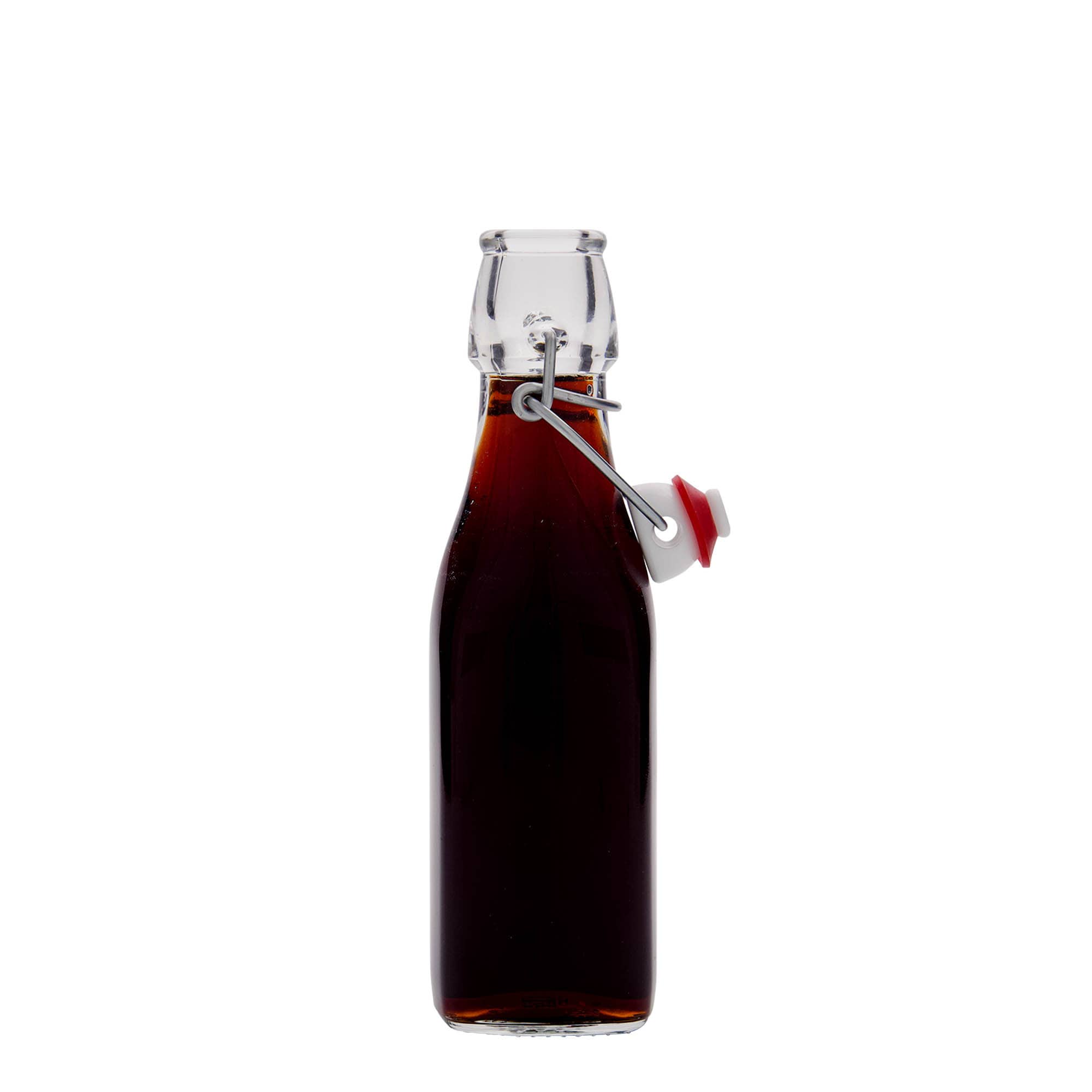 Bouteille en verre 250 ml 'Swing, carrée, ouverture : fermeture à bascule'