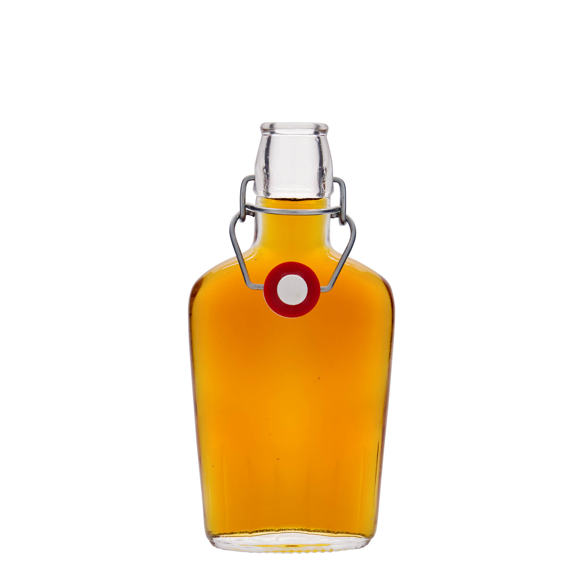 Bouteille en verre 250 ml « Fiaschetta », ovale, ouverture : fermeture à bascule