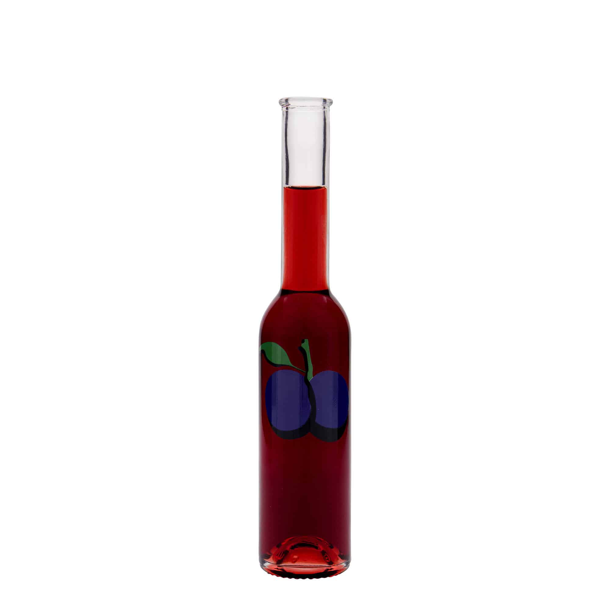 Bouteille en verre 200 ml 'Opera', motif : prune, bouchage: bouchon