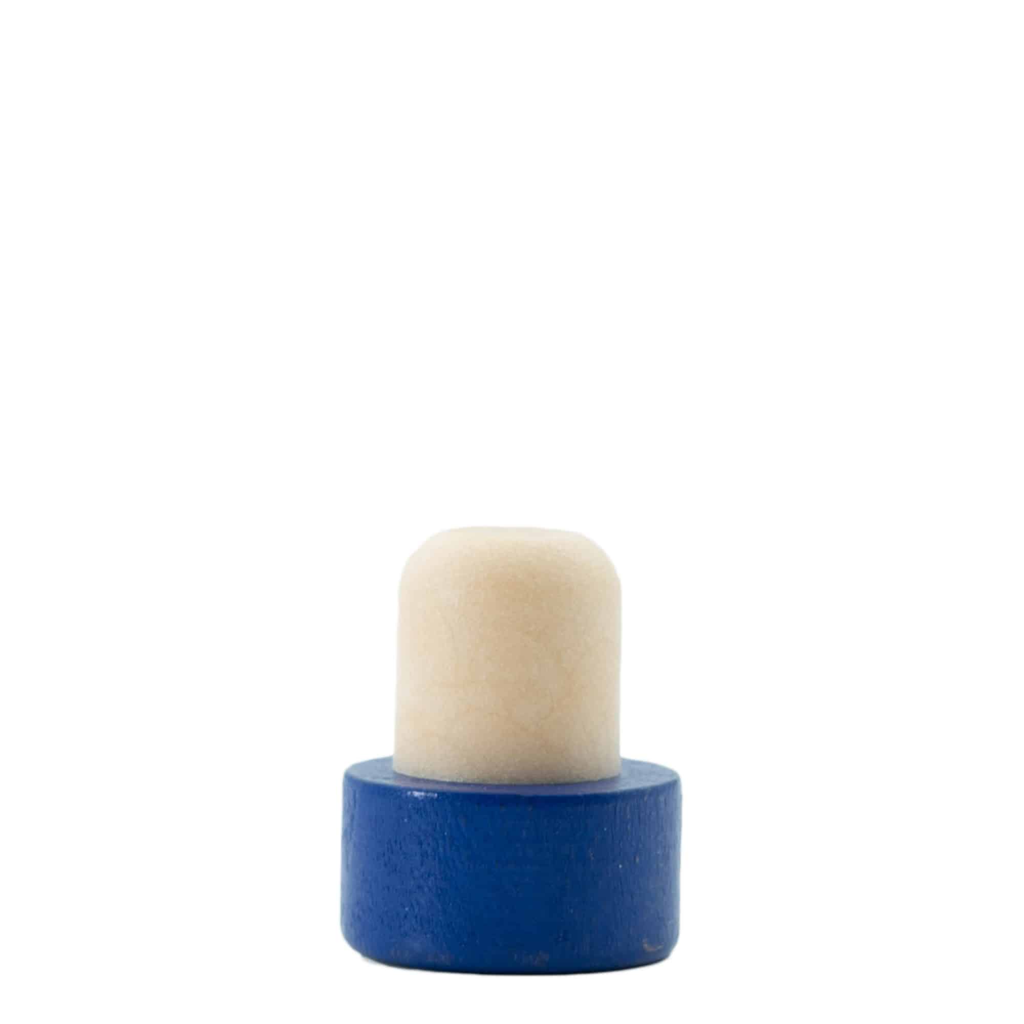 Bouchon à poignée 19 mm, bois, bleu, pour bouchage: bouchon