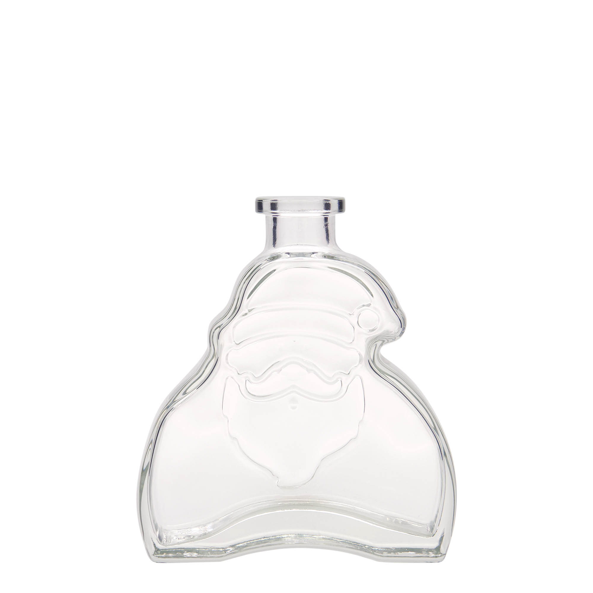 Bouteille en verre de 200 ml « Père Noël », ouverture : bouchon en liège Bouteille en verre de 200 ml « Père Noël », ouverture : bouchon en liège