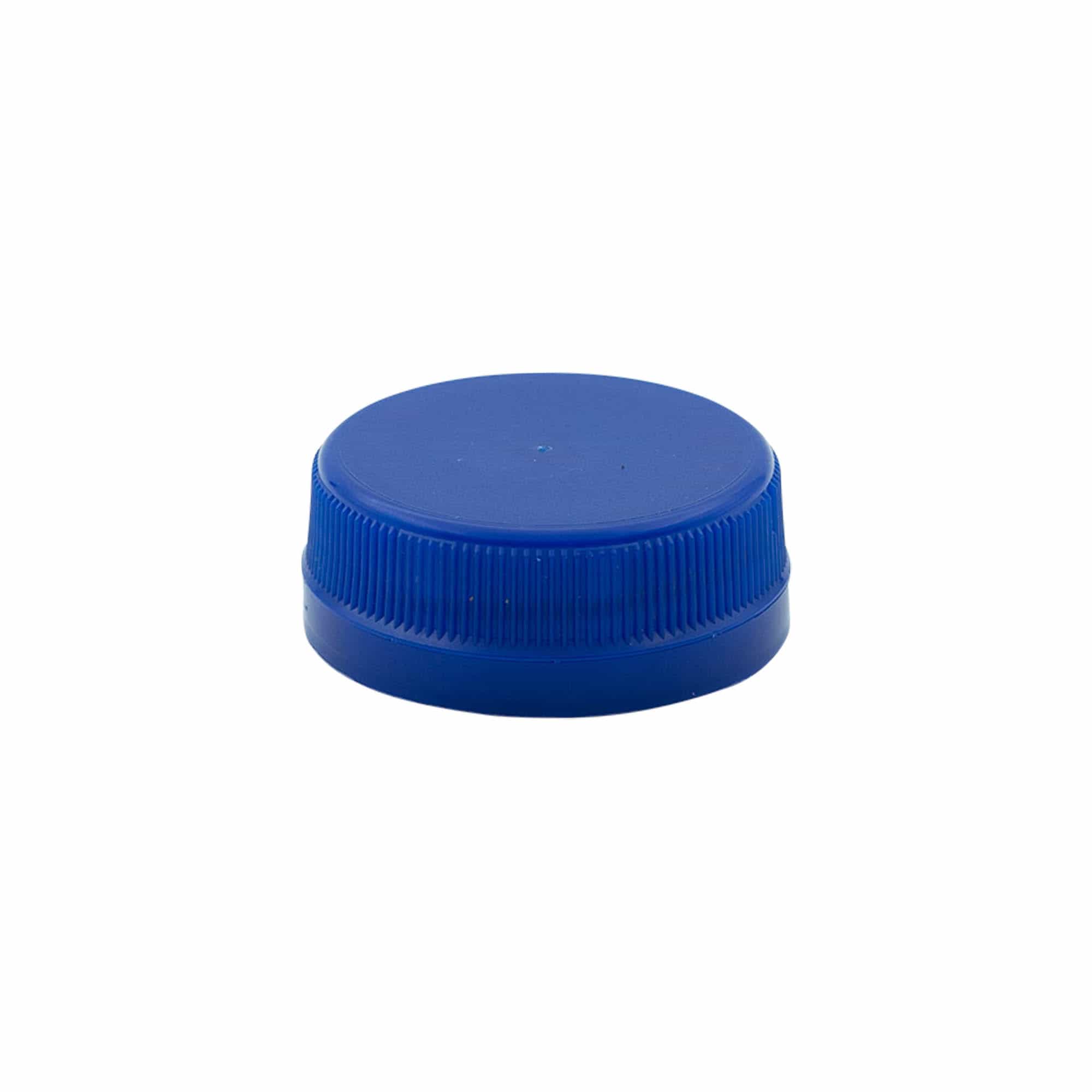 Bouchon à vis à double filetage, plastique PE, bleu, pour ouverture : PET 38 mm