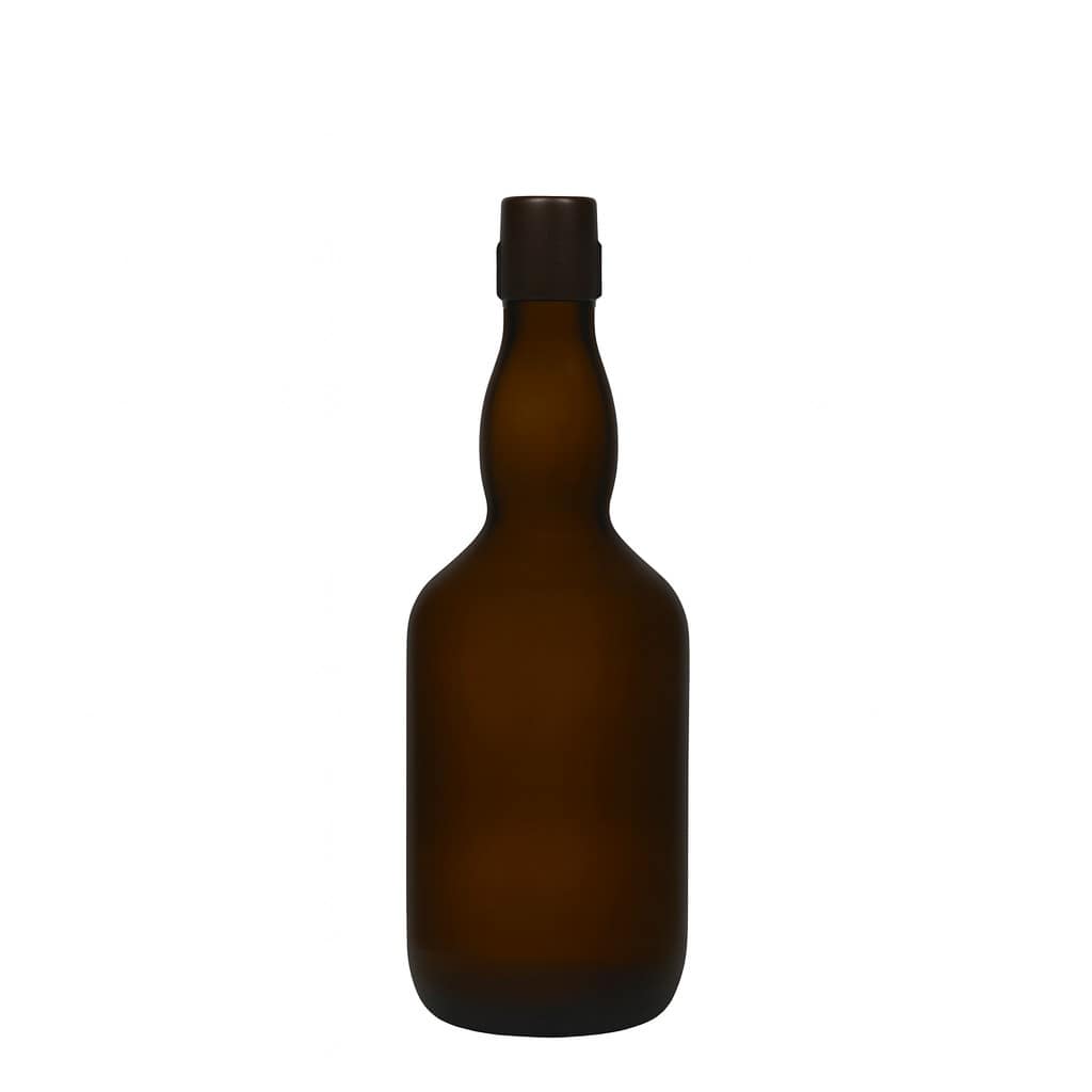 Bouteille de bière 500 ml col de cygne, verre, vert antique, ouverture : fermeture à levier