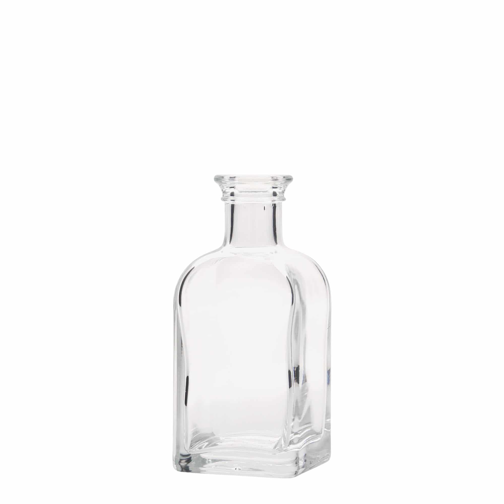 Bouteille en verre apothicaire 'Carré', carrée 100 ml, bouchage: bouchon